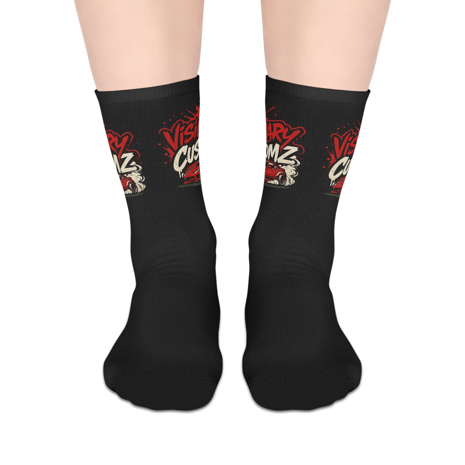 Custom Graphic Socks for Visionary Creatives, Unique Style, Fun Accessories, Gift for Artists, Trendy Mid-Calf Socks