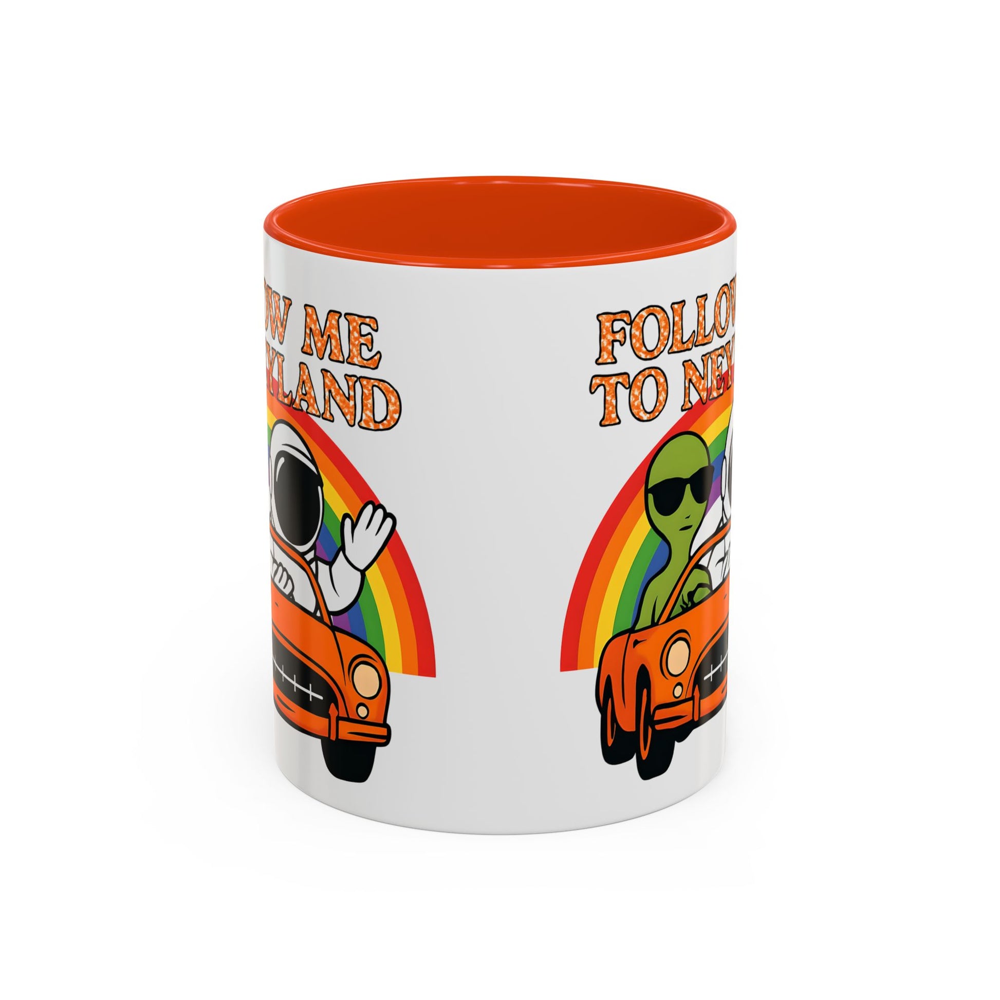 Colorful Alien Adventure Mugs, Fun Decor for Home, Coffee Lover Gifts, Unique Collectibles, Follow Me to Neyland