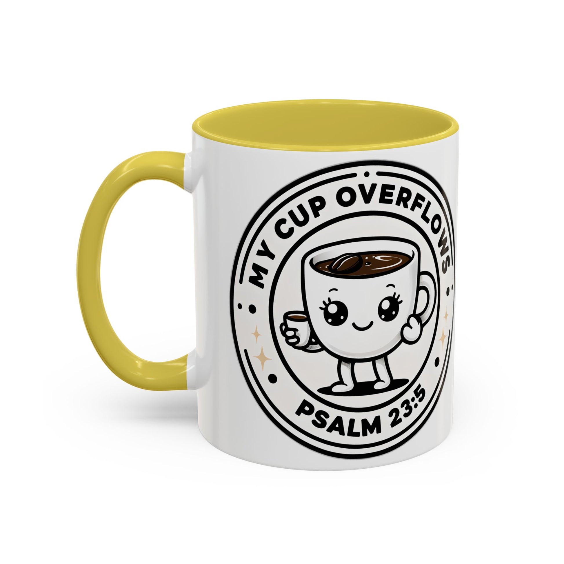 Colorful Coffee Mugs, Cute Bible Verse Mugs, Inspirational Drinkware, Psalm 23:5 Gift, Cozy Home Essentials