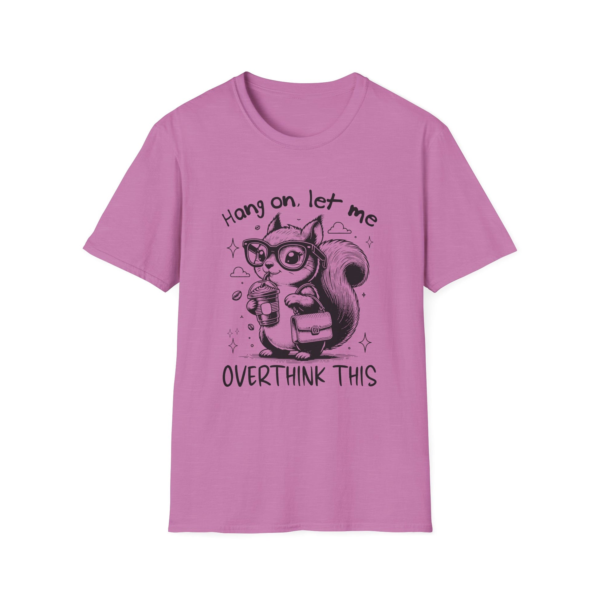Whimsical Squirrel Tee for Overthinkers, Funny Casual T-Shirt, Gift for Friends, Quirky Outfit, Unisex Softstyle T-Shirt