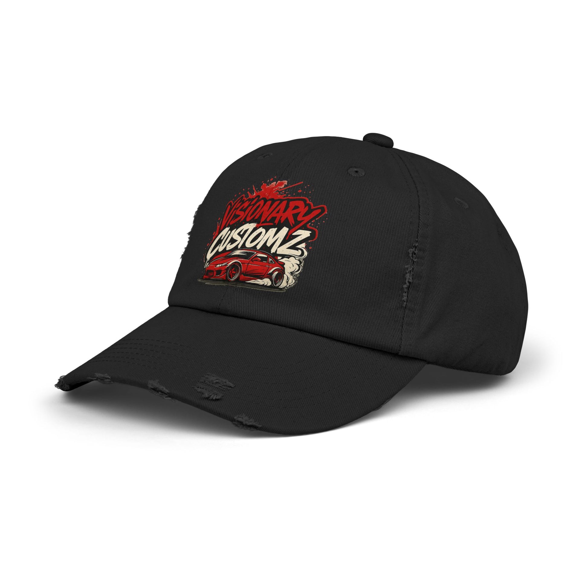 Visionary Customz Distressed Cap | Trendy Cap for Car Enthusiasts | Perfect Gift for Dads | Summer Essential | Casual Style