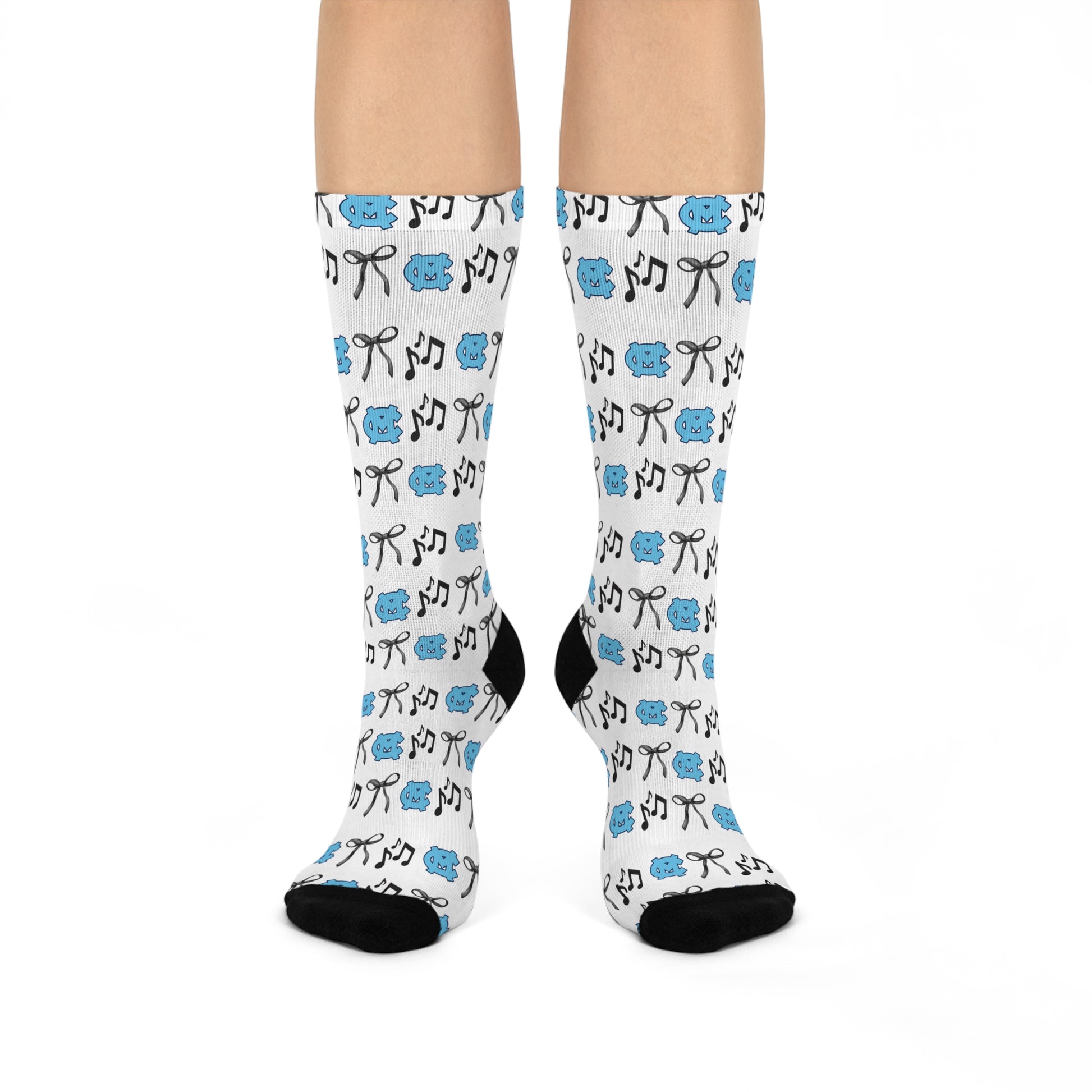 Musical Vibes Cushioned Crew Socks, Fun Gift for Mcminn Central Lovers, Cozy Socks for Home, Birthday Present, Unique Fashion Accessory