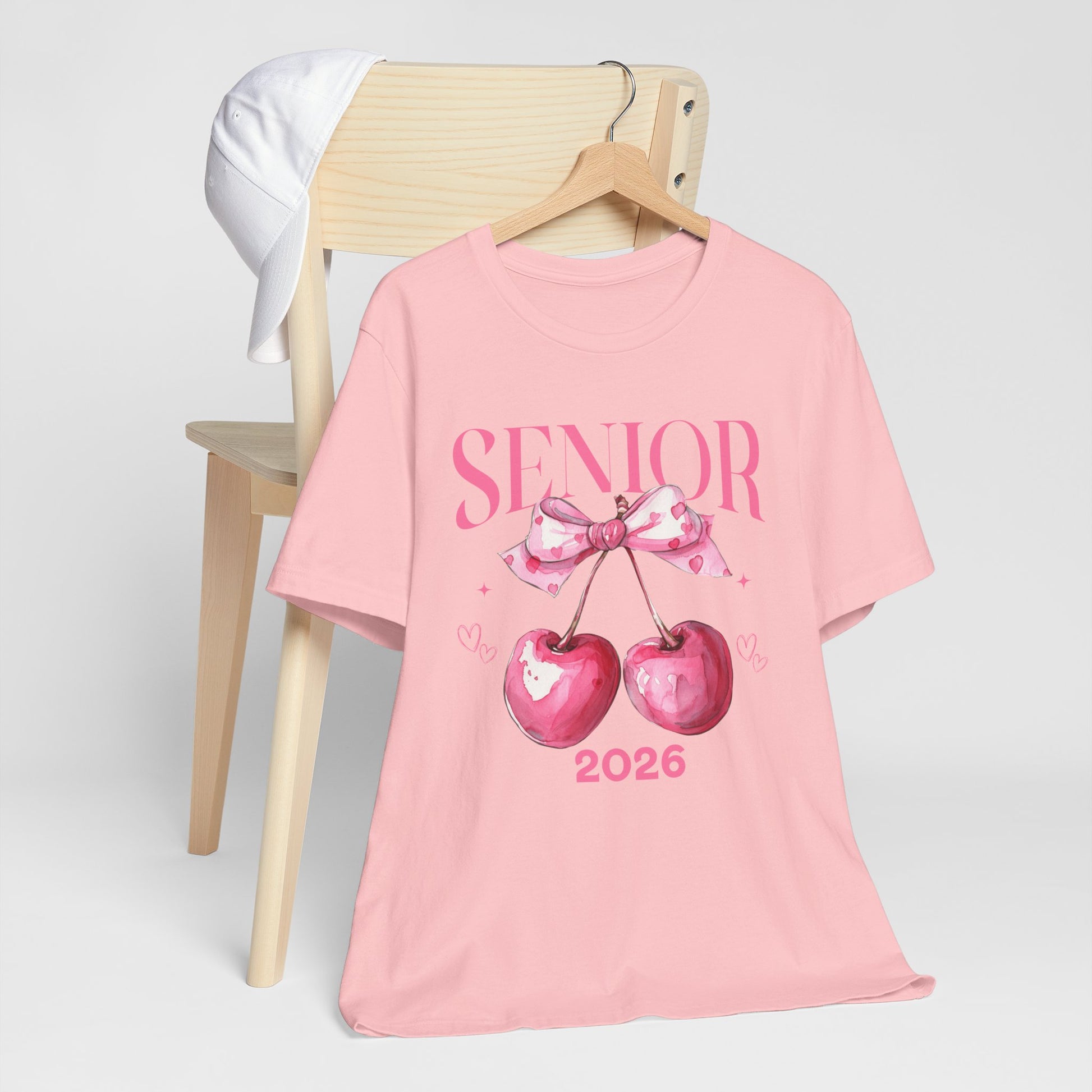 Senior 2026 Cherry Bow Tee, Graduation Gift, Class of 2026 Shirt, Trendy Senior Tee, Unisex Nostalgic Apparel