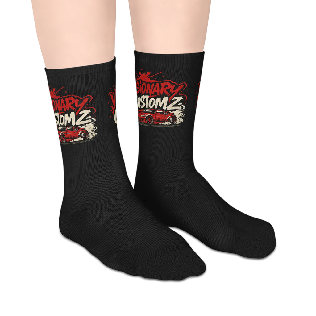 Custom Graphic Socks for Visionary Creatives, Unique Style, Fun Accessories, Gift for Artists, Trendy Mid-Calf Socks