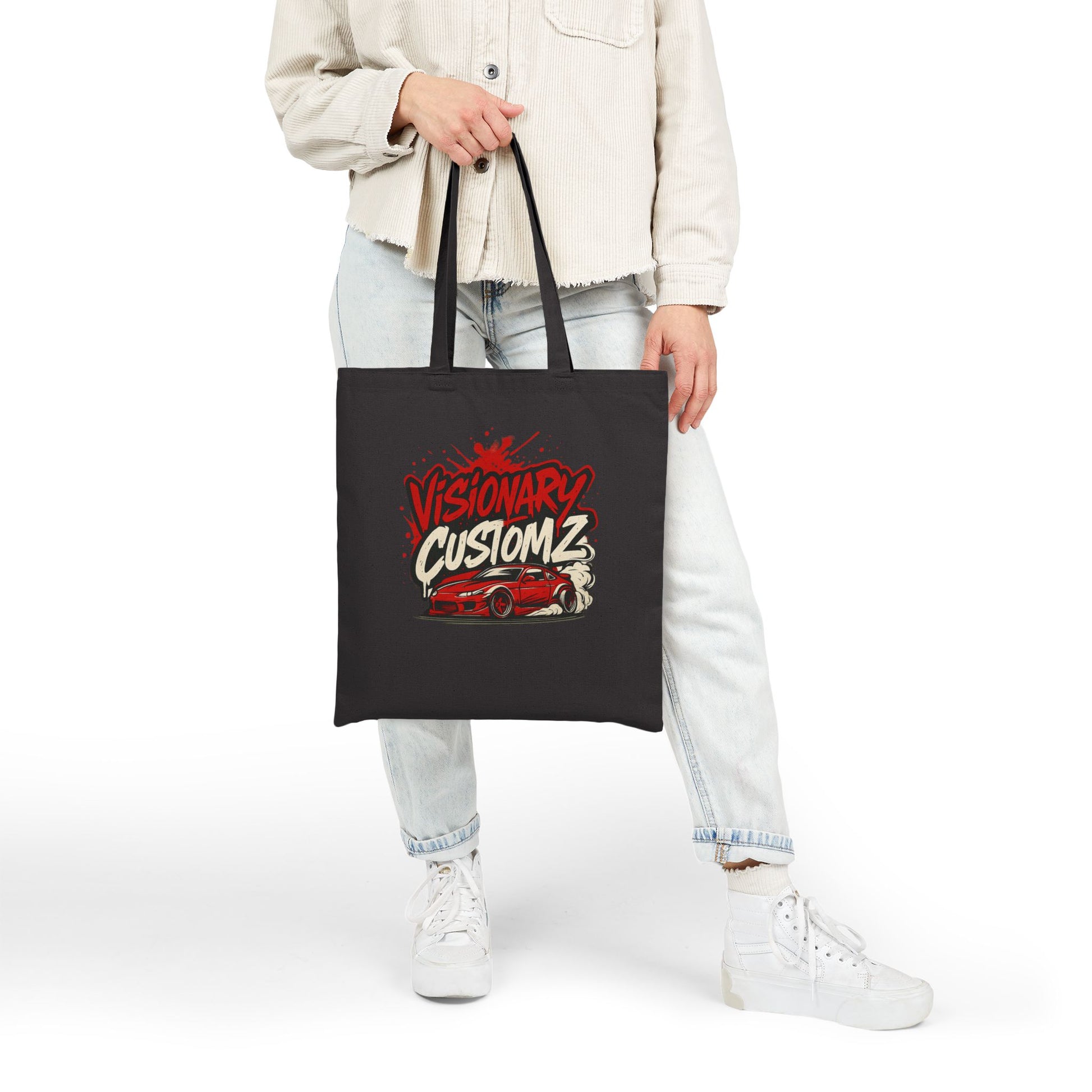 Visionary Customz Art Tote Bag | Stylish Canvas Carryall, Gift for Car Lovers, Eco-Friendly Shopping Bag, Graphic Tote for Events