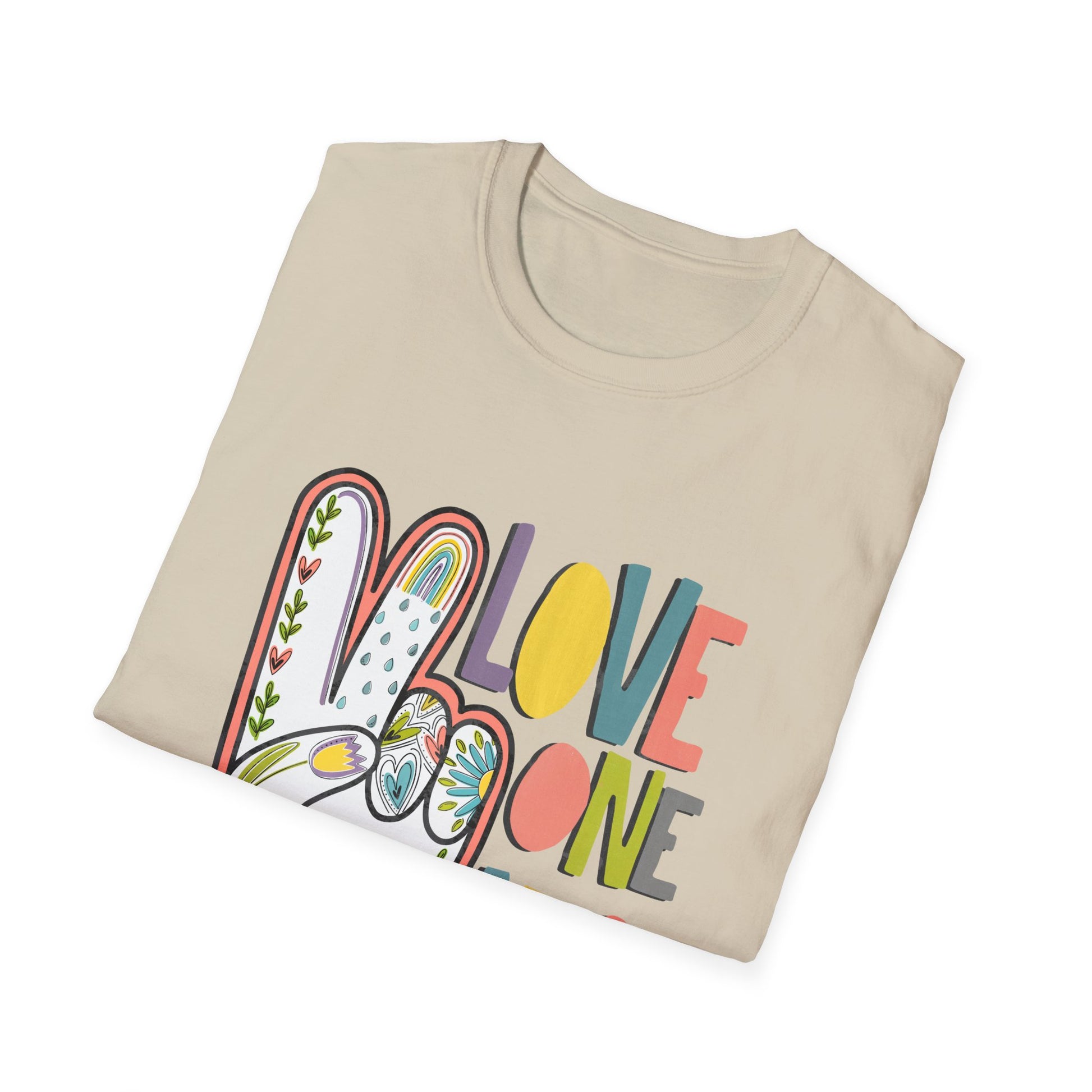 Love One Another Unisex Softstyle T-Shirt, Inspirational Tee, Everyday Casual Wear, Gift for Friends, Peace and Love Apparel