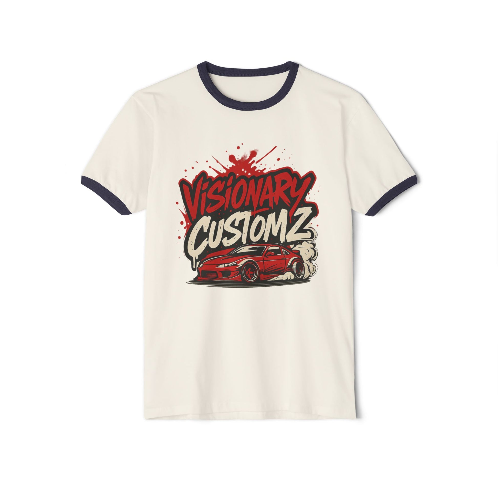 Visionary Custom Car Ringer T-Shirt, Vintage Graphic Tee, Unisex Apparel, Automotive Gift, Casual Streetwear