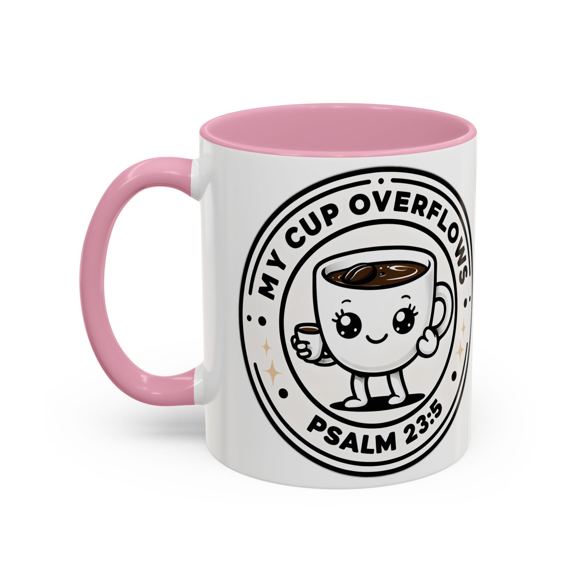 Colorful Coffee Mugs, Cute Bible Verse Mugs, Inspirational Drinkware, Psalm 23:5 Gift, Cozy Home Essentials