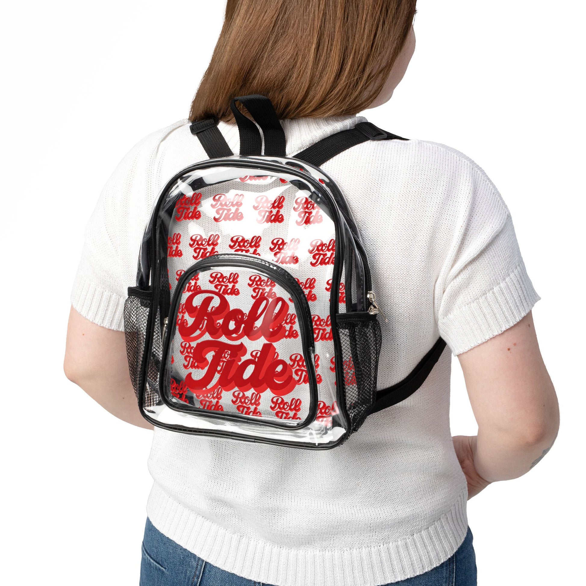 Clear Stadium Backpack - Sporty Clear Bag, Game Day Essentials, School Bag, Festival Gear, Transparent Backpack