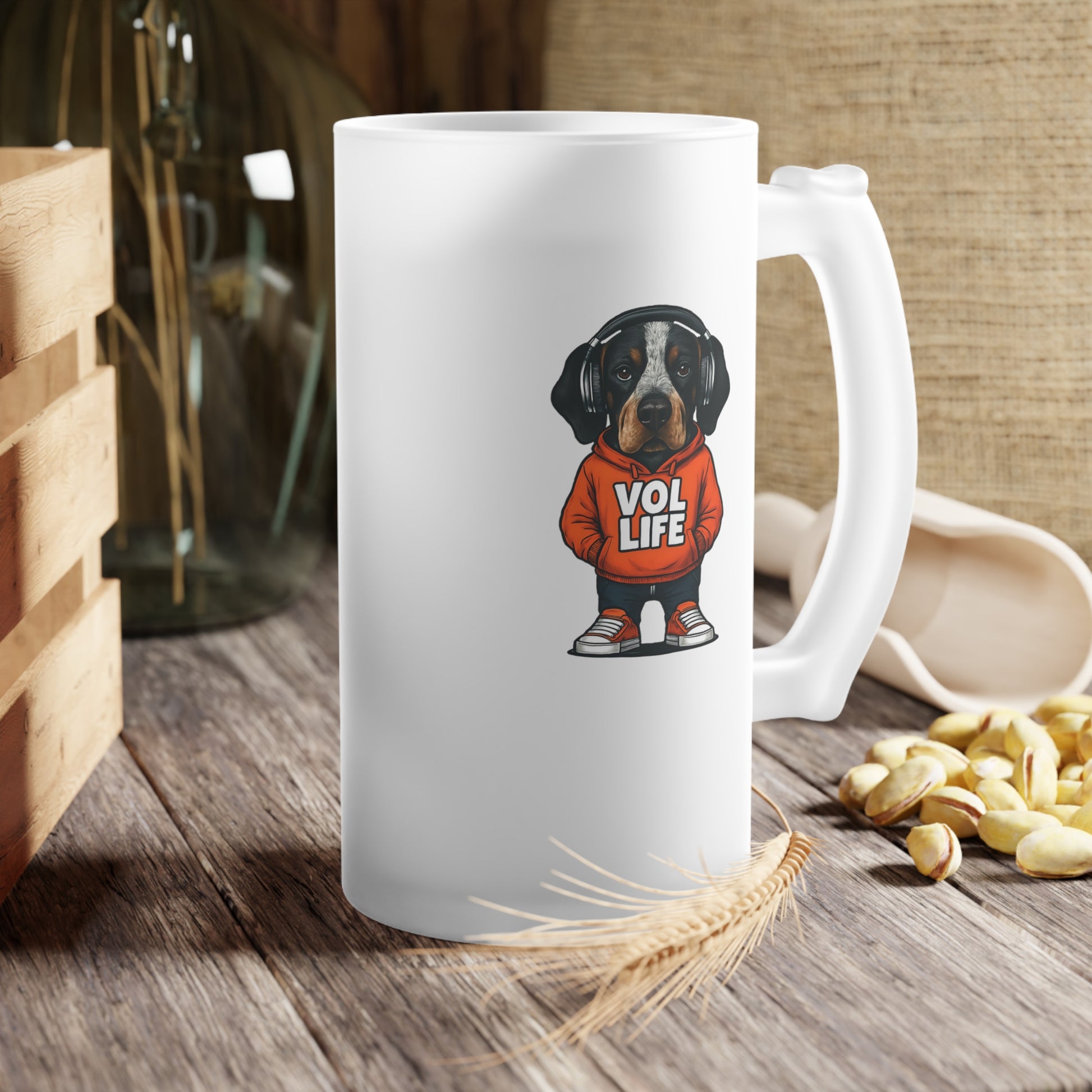 Frosted Glass Beer Mug: Unique Gift for Beer Lovers, Home Bar Decor, Personalized Drinking Glass, Party Favor, Fun Collectible