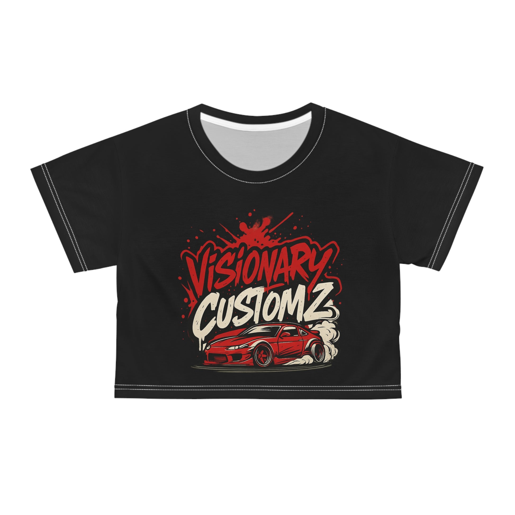 Visionary Customz Crop Tee - Fashionable Streetwear for Car Lovers, Ideal Gift for Birthdays, Fashion Statement, Unique Style, Trendy