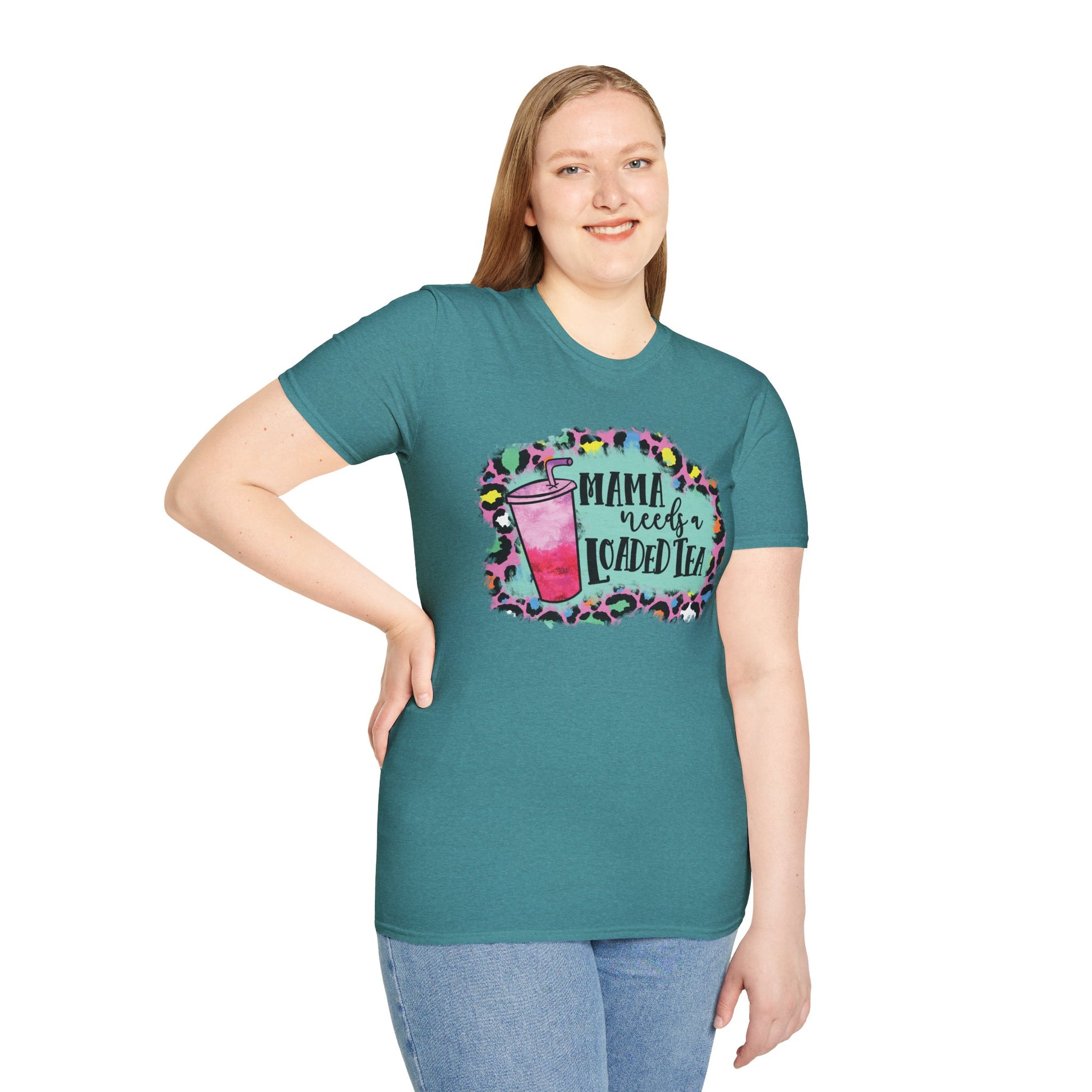 Mama Needs a Loaded Tea Unisex Softstyle T-Shirt | Cute Casual Top, Gift for Moms, Summer Vibes, Drink Lover Shirt, Trendy Apparel