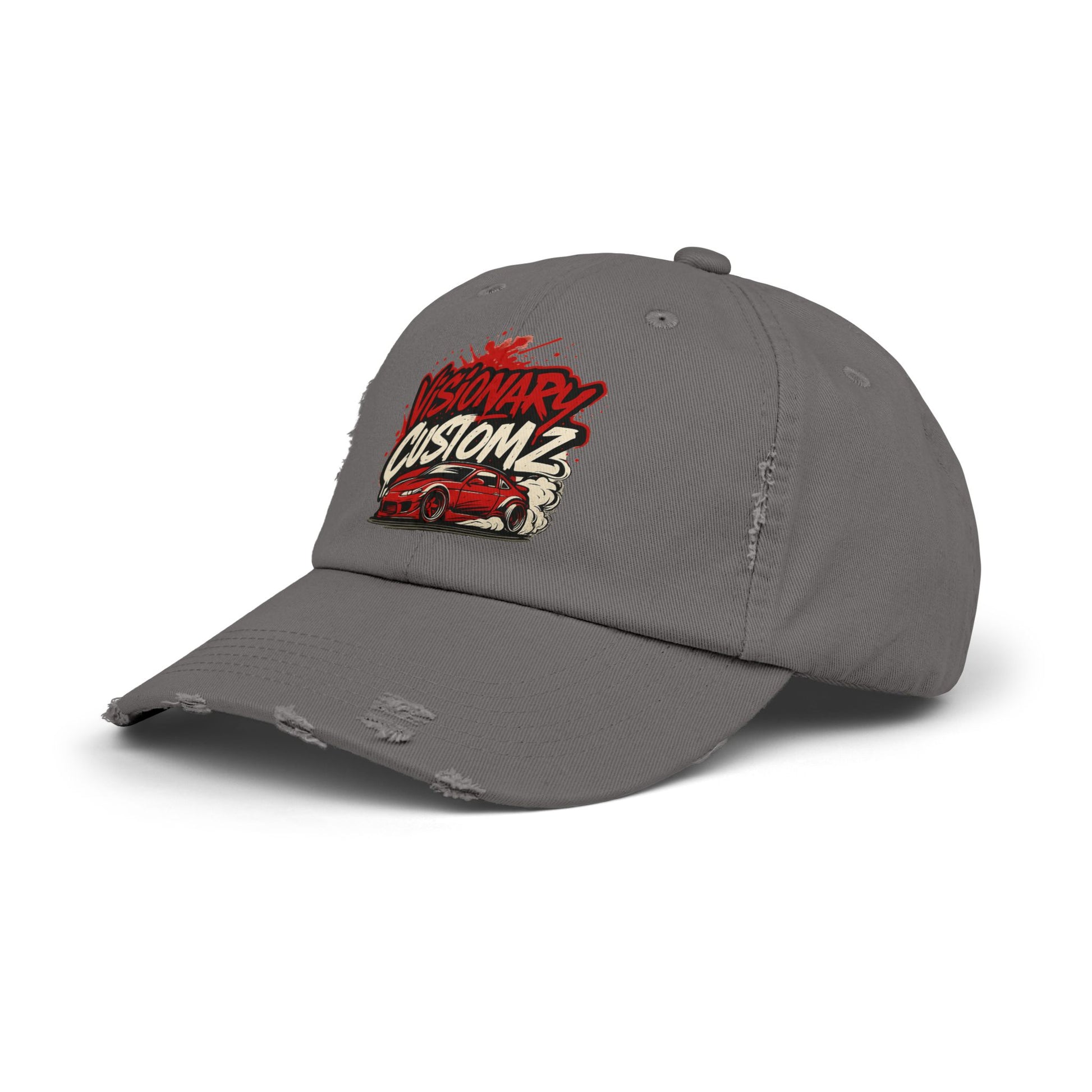 Visionary Customz Distressed Cap | Trendy Cap for Car Enthusiasts | Perfect Gift for Dads | Summer Essential | Casual Style