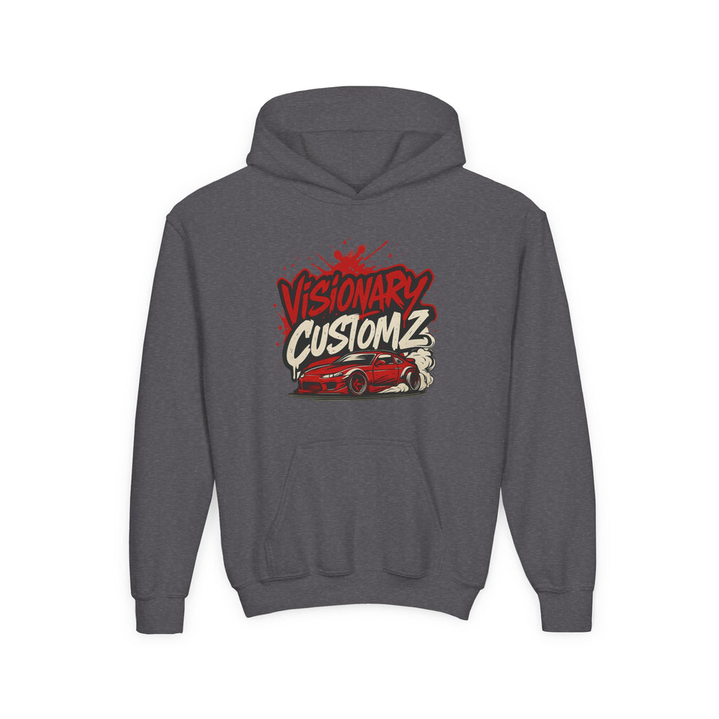 Visionary Customz Youth Hoodie - Stylish Sweatshirt for Car Enthusiasts, Comfortable Apparel, Gift for Teen Drivers, Custom Graphic Hoody