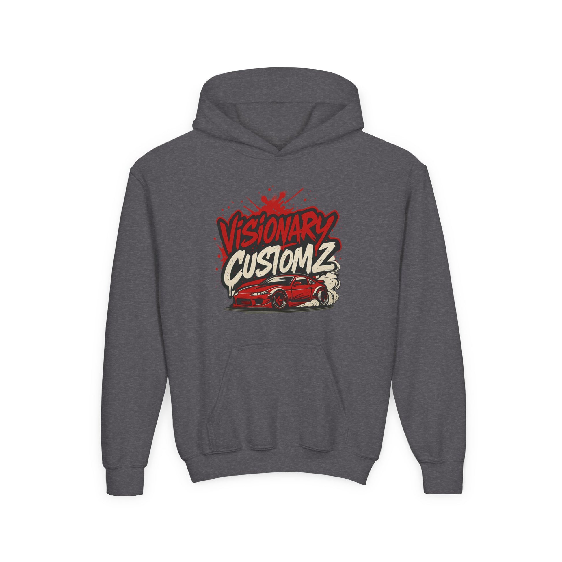 Visionary Customz Youth Hoodie - Stylish Sweatshirt for Car Enthusiasts, Comfortable Apparel, Gift for Teen Drivers, Custom Graphic Hoody