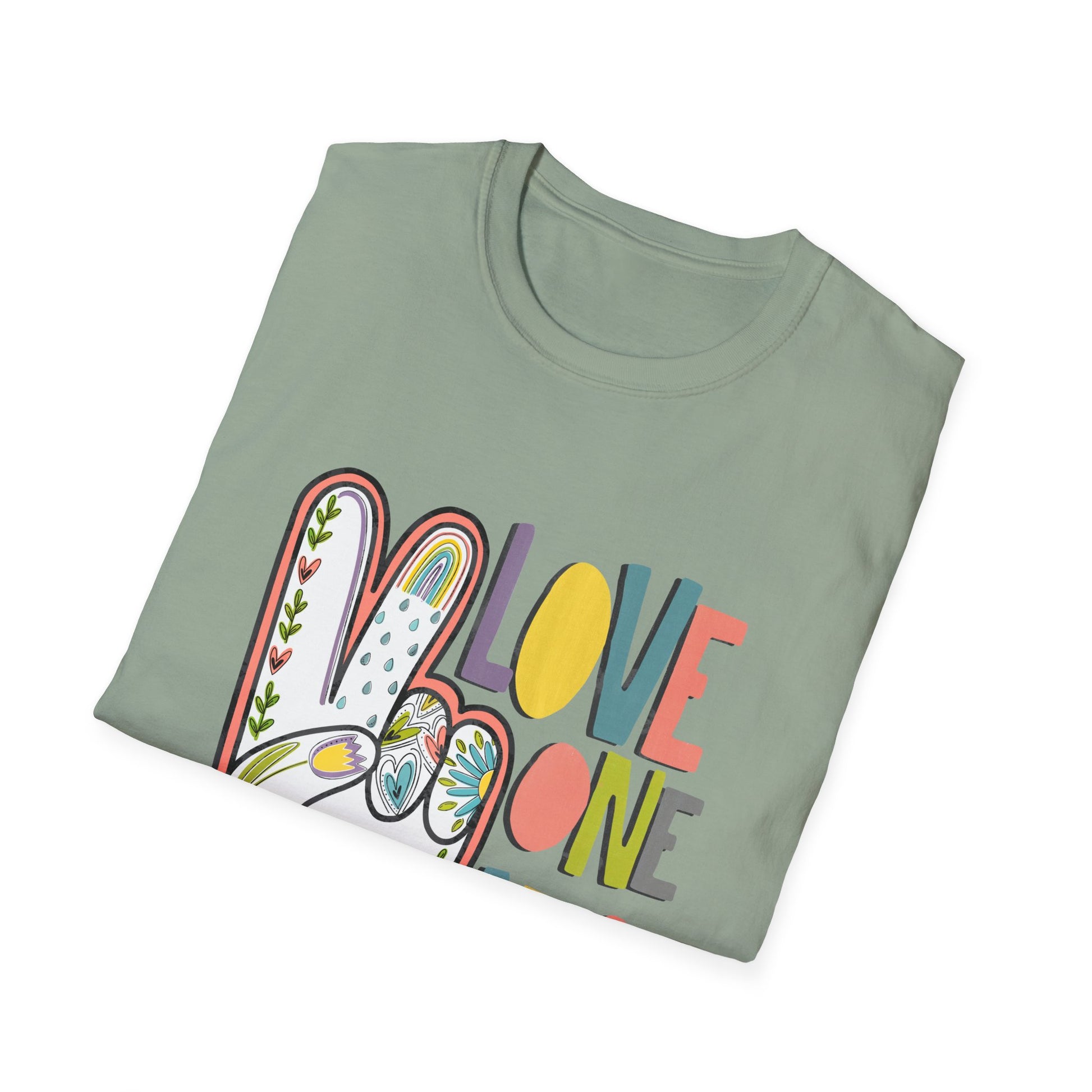Love One Another Unisex Softstyle T-Shirt, Inspirational Tee, Everyday Casual Wear, Gift for Friends, Peace and Love Apparel