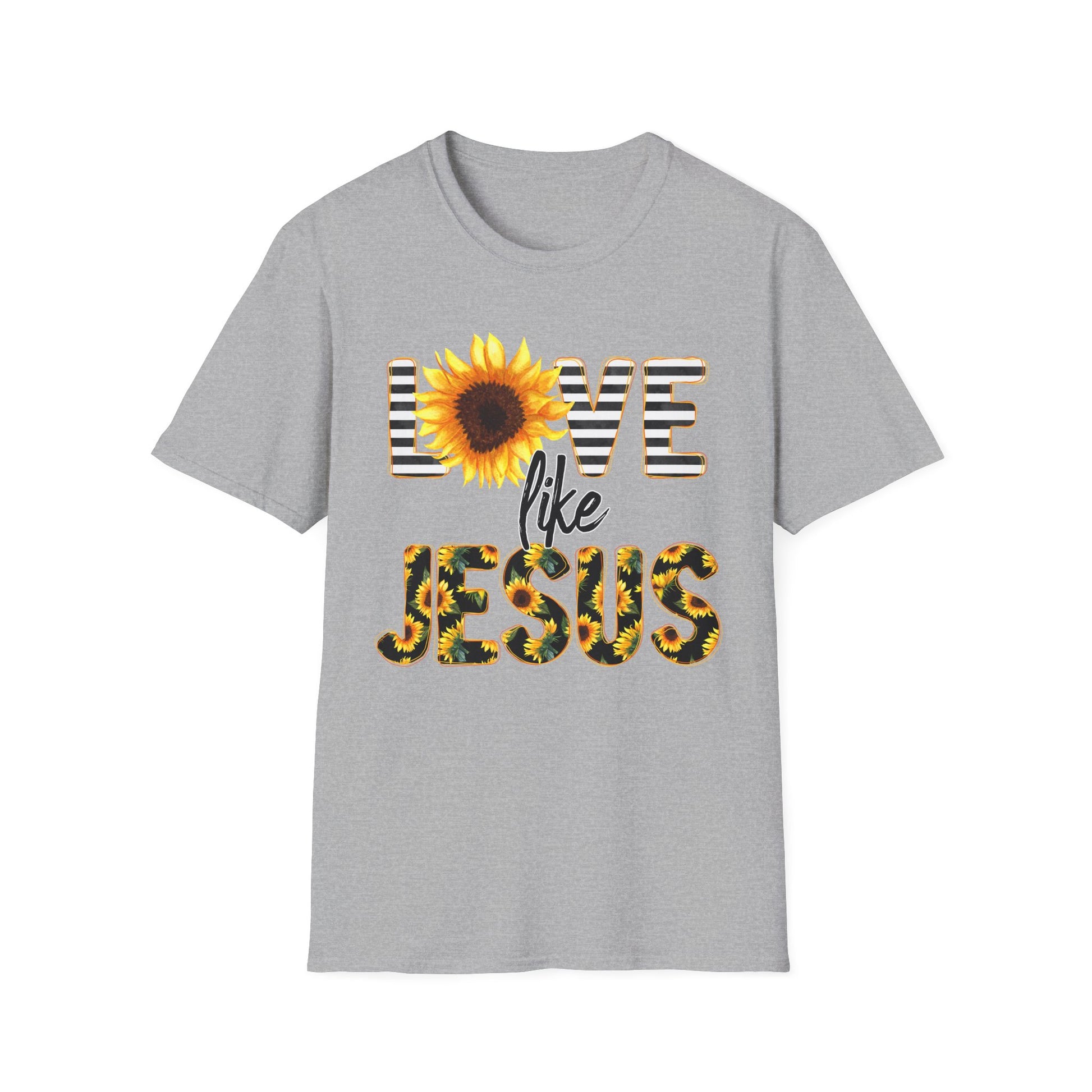 Sunflower Love Like Jesus T-Shirt | Unisex Tee, Christian Apparel, Inspirational Gift, Summer Fashion, Casual Wear
