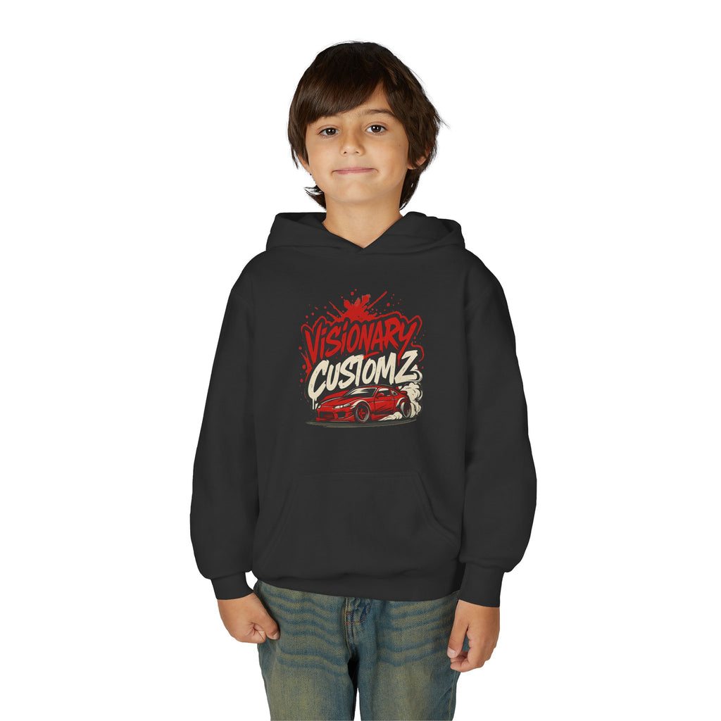Visionary Customz Youth Hoodie - Stylish Sweatshirt for Car Enthusiasts, Comfortable Apparel, Gift for Teen Drivers, Custom Graphic Hoody