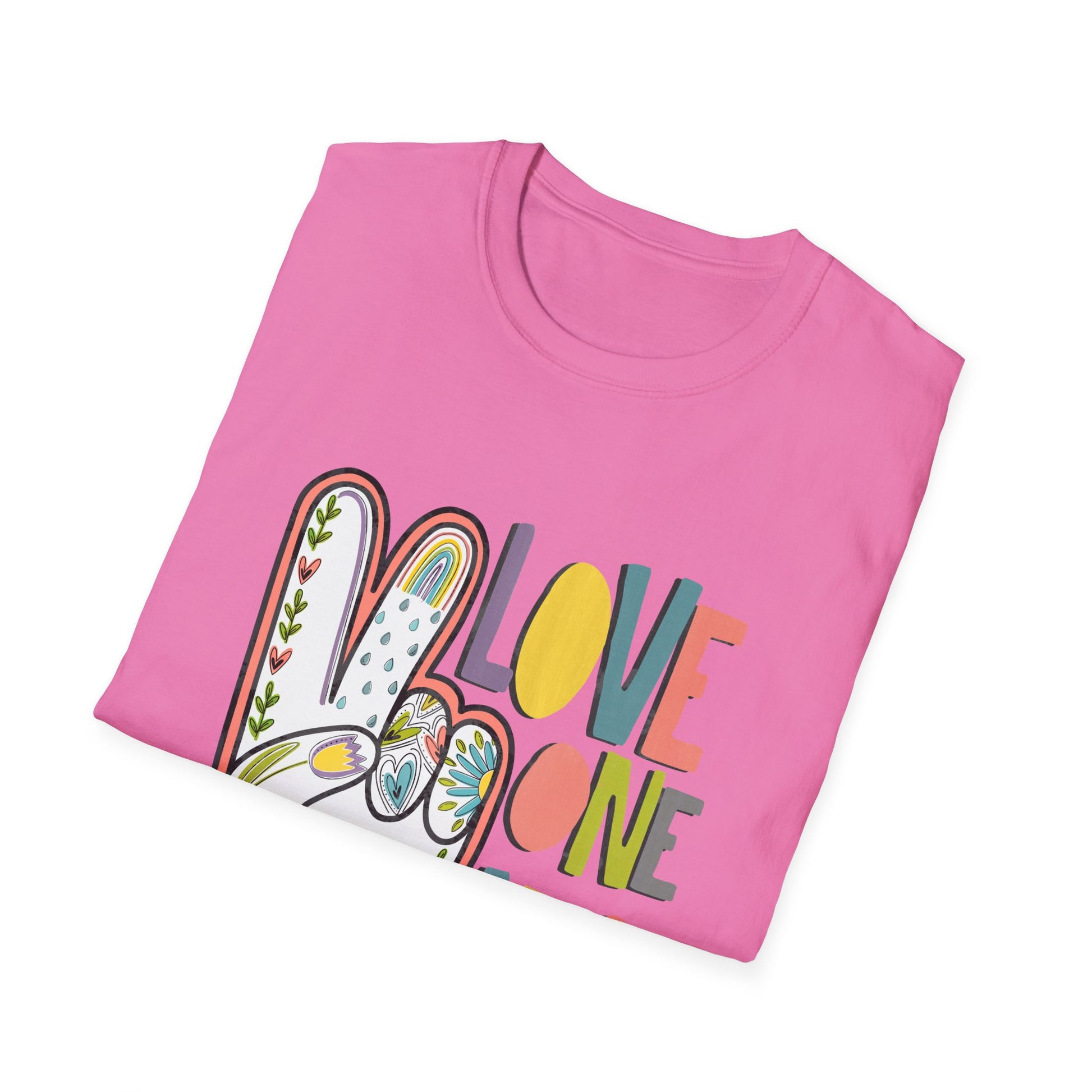 Love One Another Unisex Softstyle T-Shirt, Inspirational Tee, Everyday Casual Wear, Gift for Friends, Peace and Love Apparel