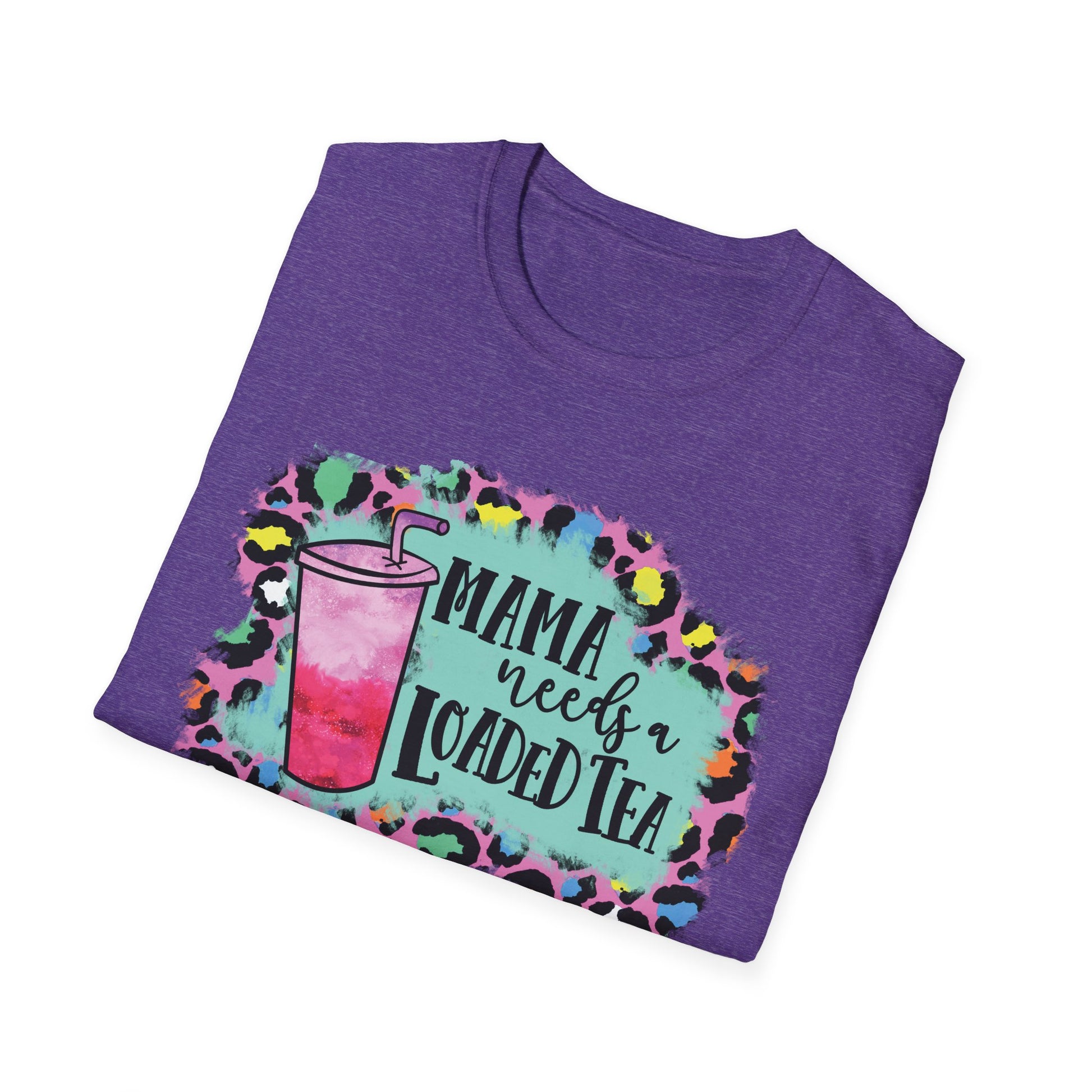 Mama Needs a Loaded Tea Unisex Softstyle T-Shirt | Cute Casual Top, Gift for Moms, Summer Vibes, Drink Lover Shirt, Trendy Apparel