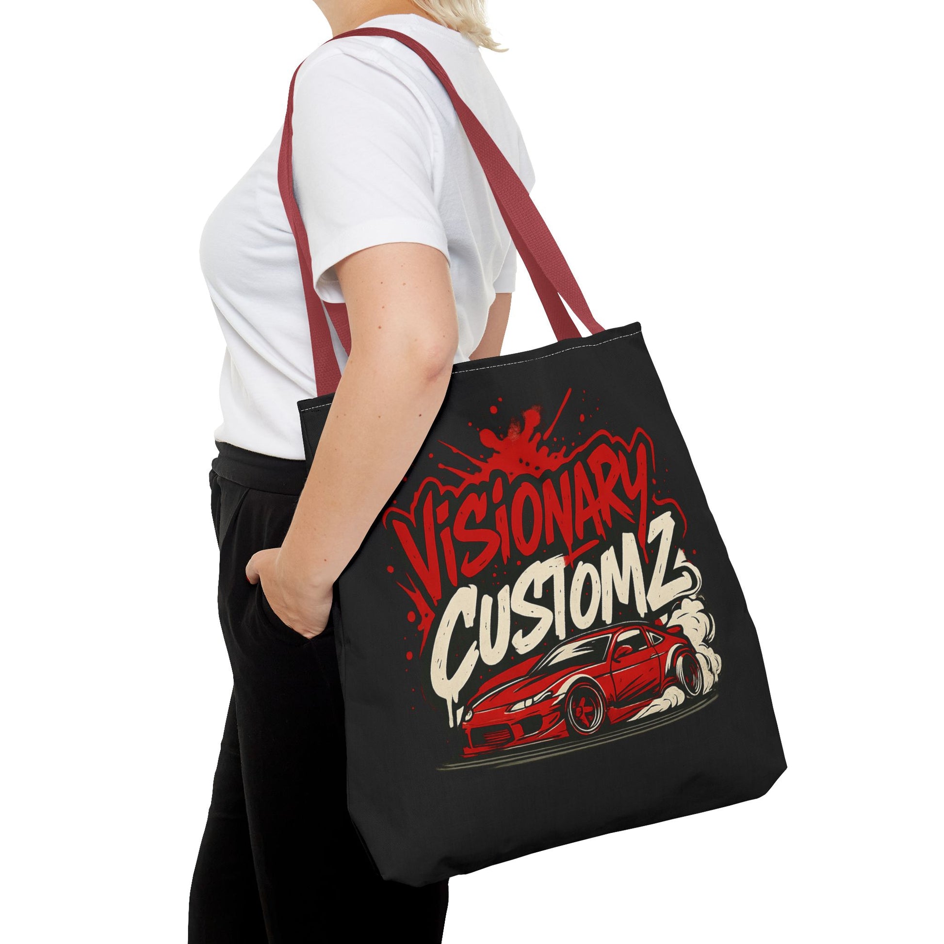 Visionary Customz Tote Bag - Stylish Car Enthusiast Bag, Gift for Auto Lovers, Custom Car Accessories, Unique Shopping Tote, AOP Design