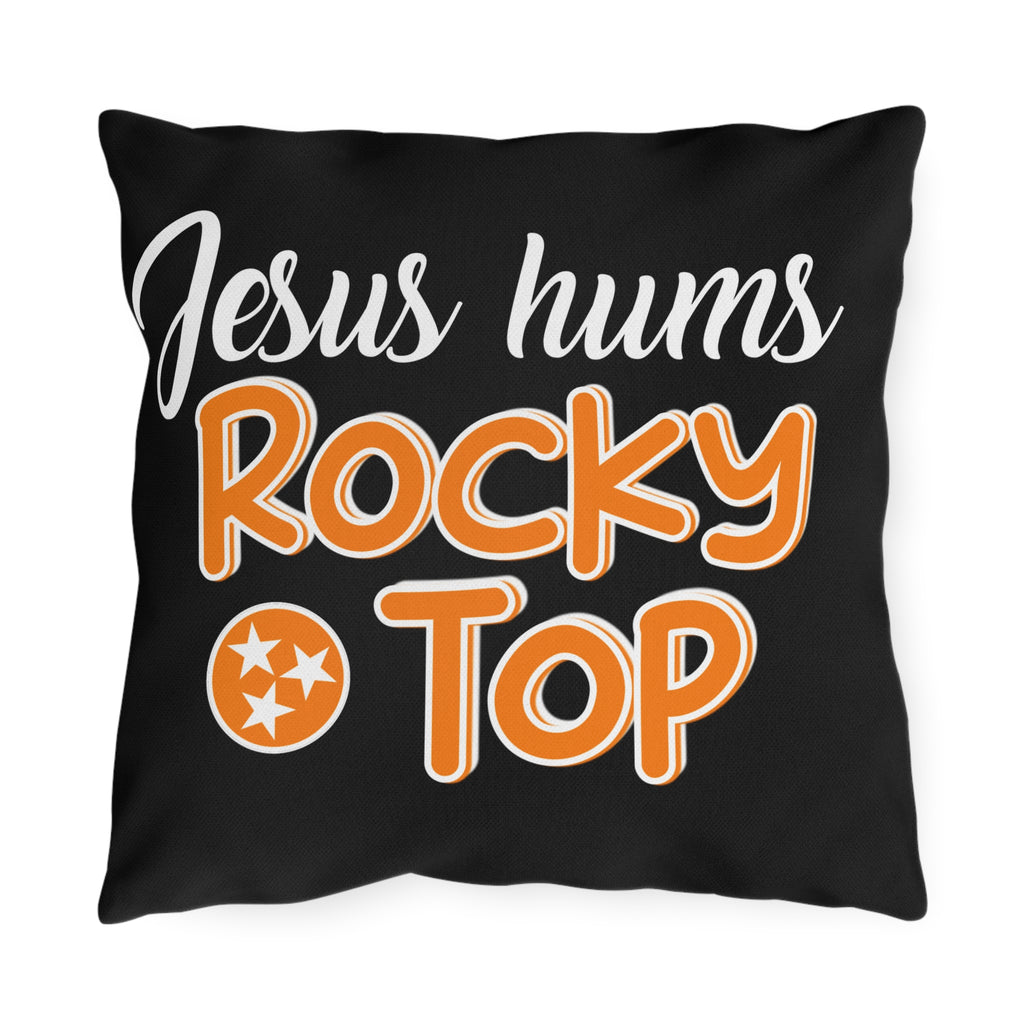 Jesus Hums Rocky Top Outdoor Pillow, Rustic Home Decor, Throw Pillow for Couches, Perfect Gift for Tennessee Fans, Garden Accent Cushion