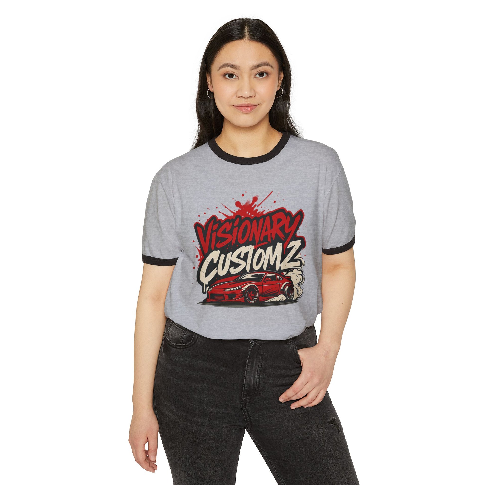 Visionary Custom Car Ringer T-Shirt, Vintage Graphic Tee, Unisex Apparel, Automotive Gift, Casual Streetwear