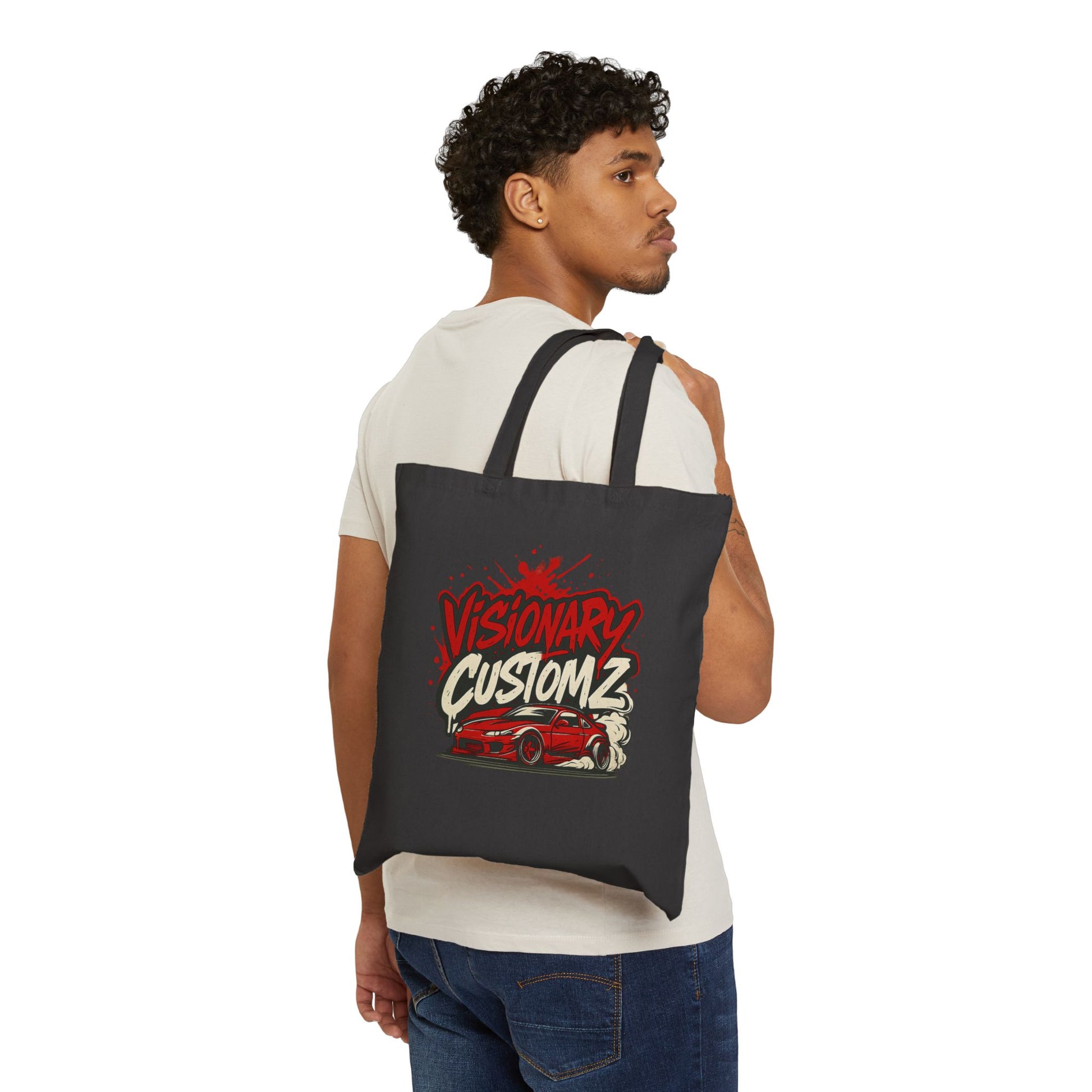 Visionary Customz Art Tote Bag | Stylish Canvas Carryall, Gift for Car Lovers, Eco-Friendly Shopping Bag, Graphic Tote for Events