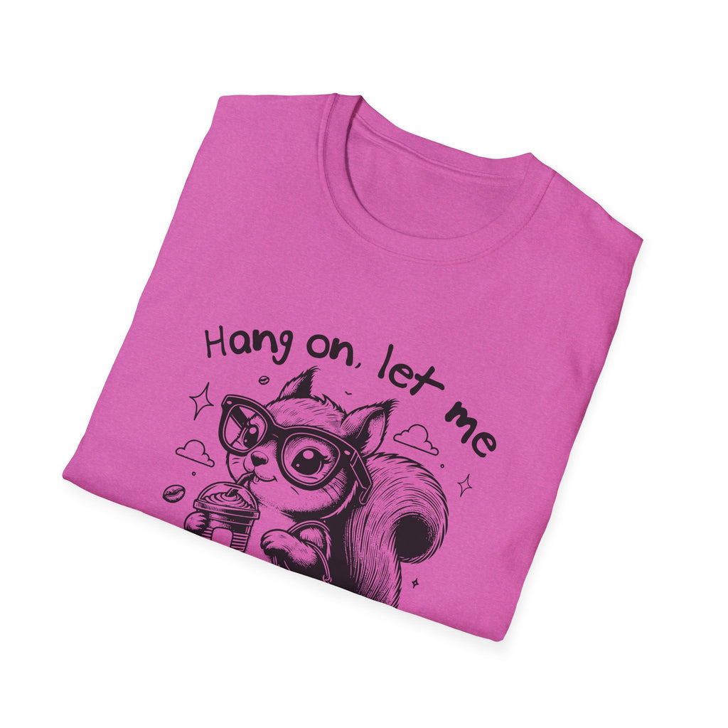 Whimsical Squirrel Tee for Overthinkers, Funny Casual T-Shirt, Gift for Friends, Quirky Outfit, Unisex Softstyle T-Shirt