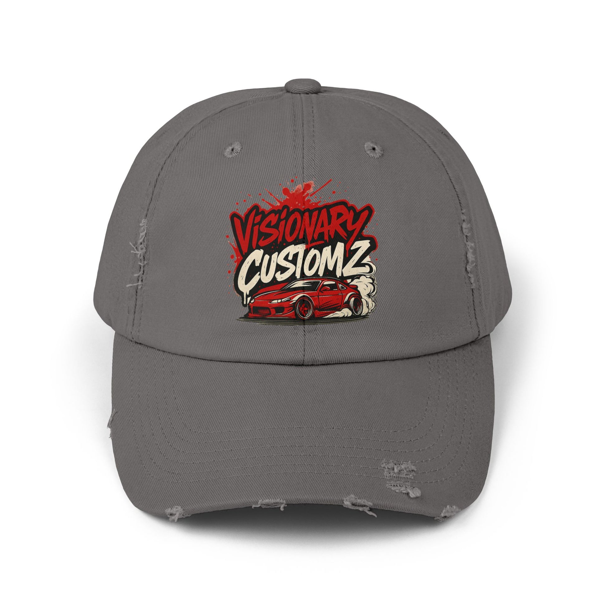Visionary Customz Distressed Cap | Trendy Cap for Car Enthusiasts | Perfect Gift for Dads | Summer Essential | Casual Style