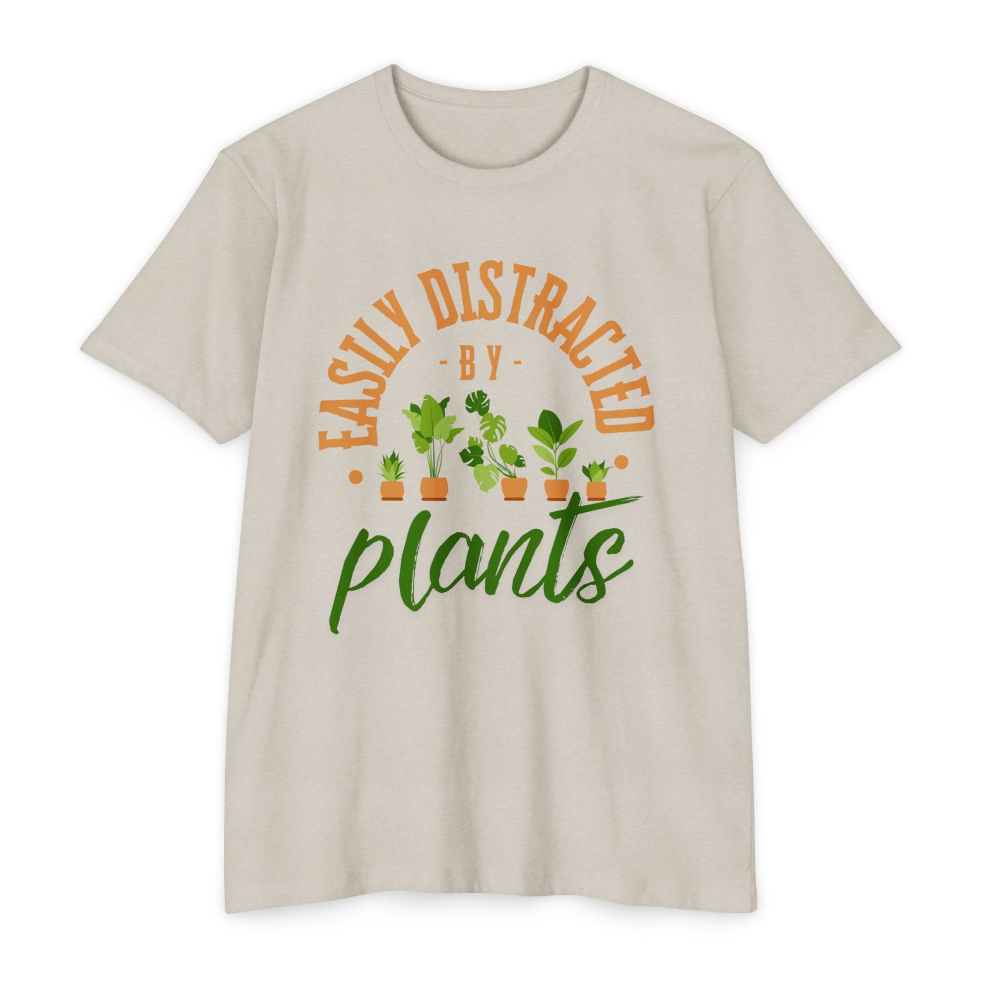 Easily Distracted by Plants T-Shirt, Plant Lover Tee, Gardening Gift, Unisex CVC Jersey T-Shirt, Nature Lover Apparel, Casual Wear