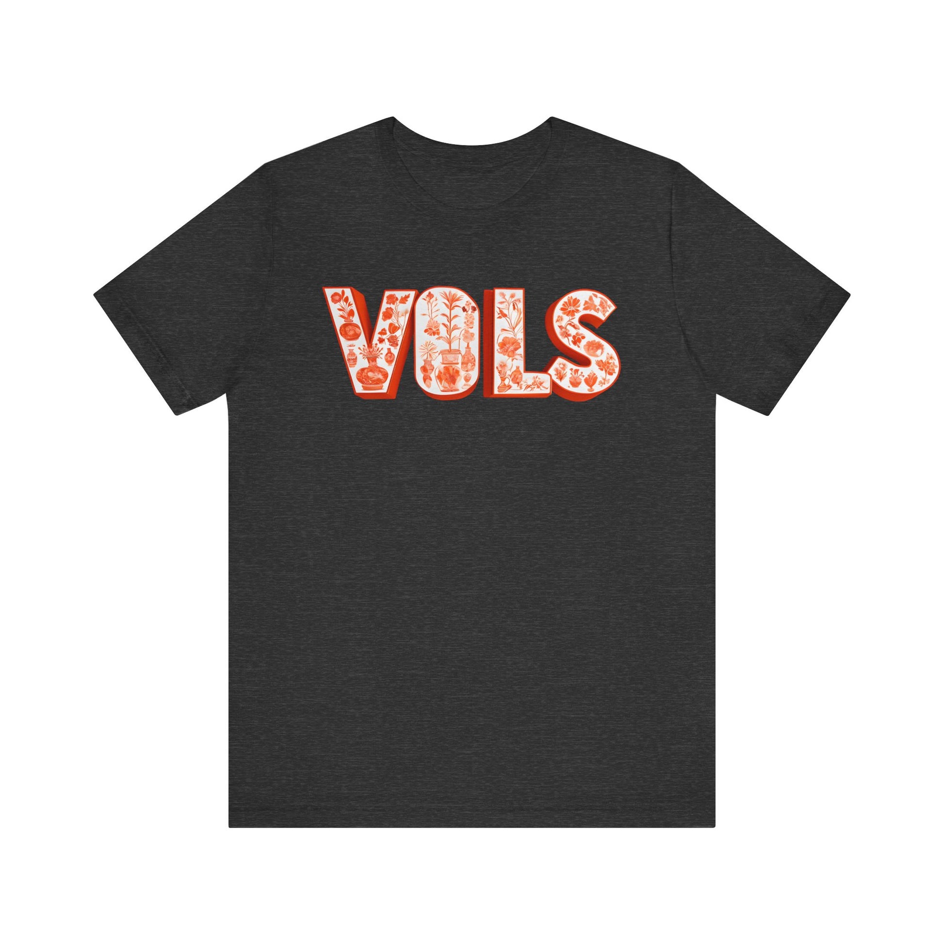 Vibrant Floral 'VOLS' Unisex Jersey Tee, Casual Wear, College Apparel, Game Day Shirt, Gift for Fans, Spring Style