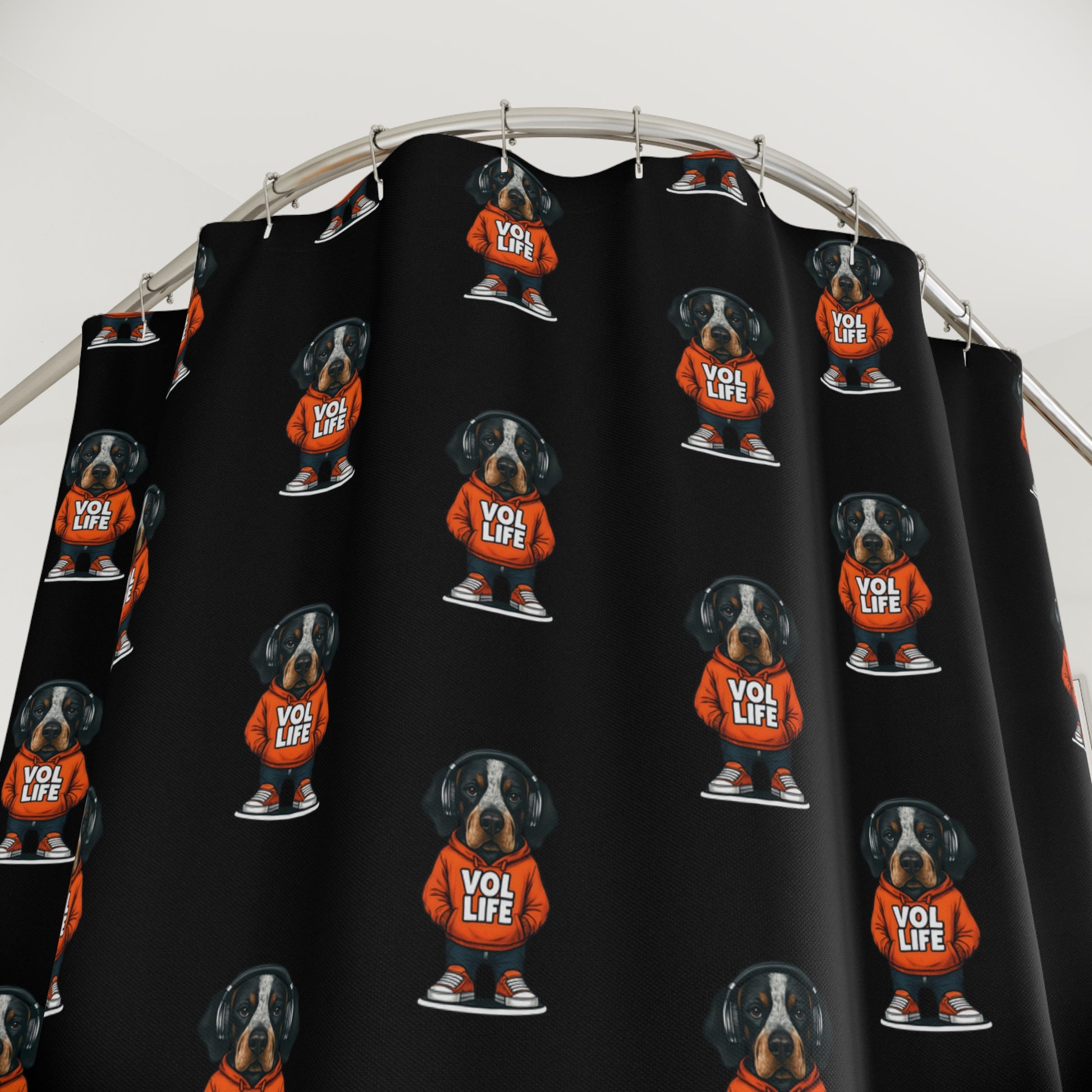 Stylish VOL-Themed Shower Curtain, Fun Bathroom Decor, Pet Lover Gift, Unique Home Decor, Holiday Bath Accessories