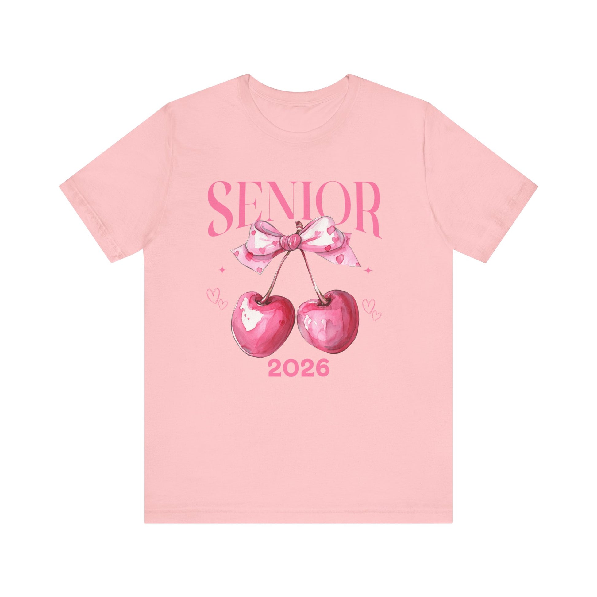 Senior 2026 Cherry Bow Tee, Graduation Gift, Class of 2026 Shirt, Trendy Senior Tee, Unisex Nostalgic Apparel