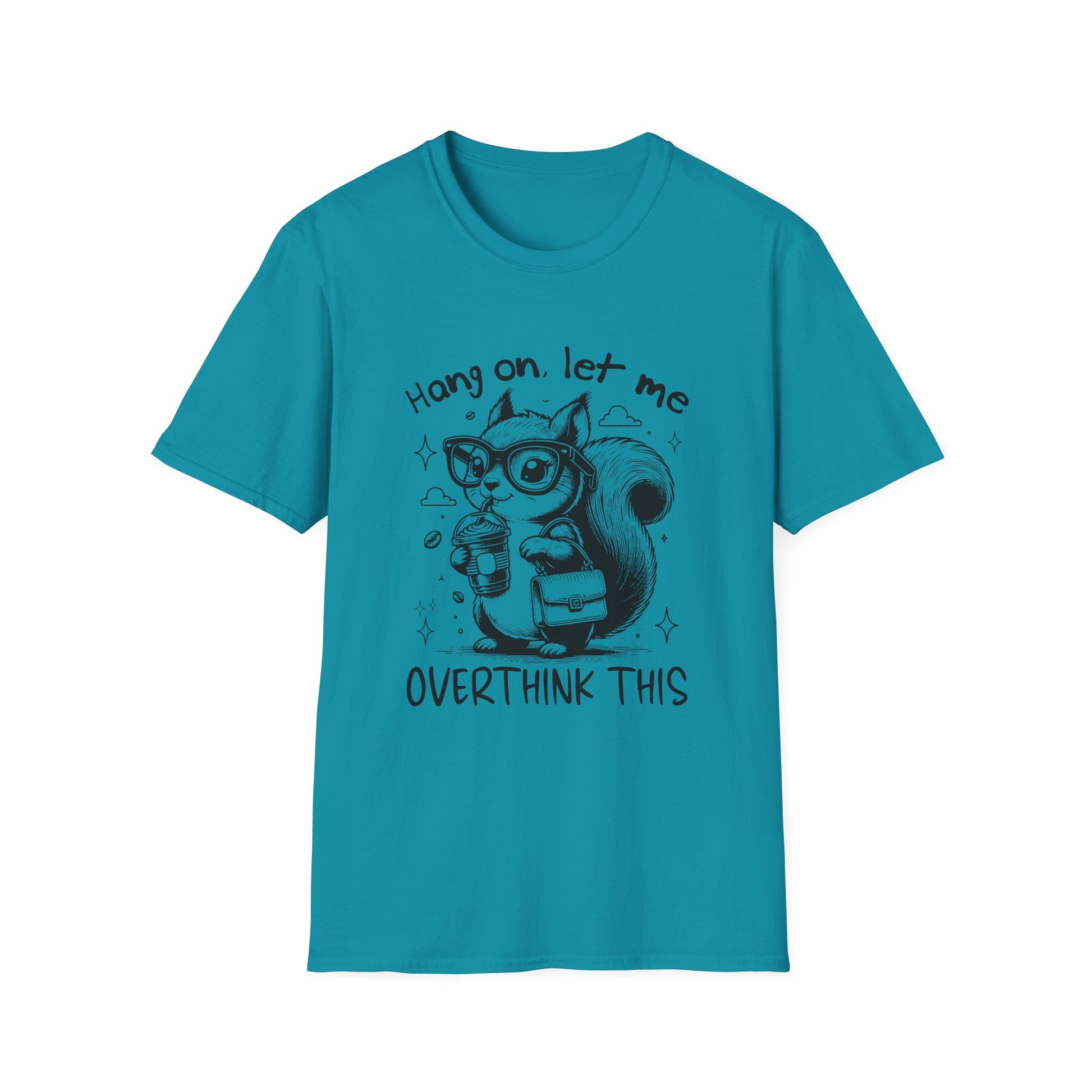 Whimsical Squirrel Tee for Overthinkers, Funny Casual T-Shirt, Gift for Friends, Quirky Outfit, Unisex Softstyle T-Shirt