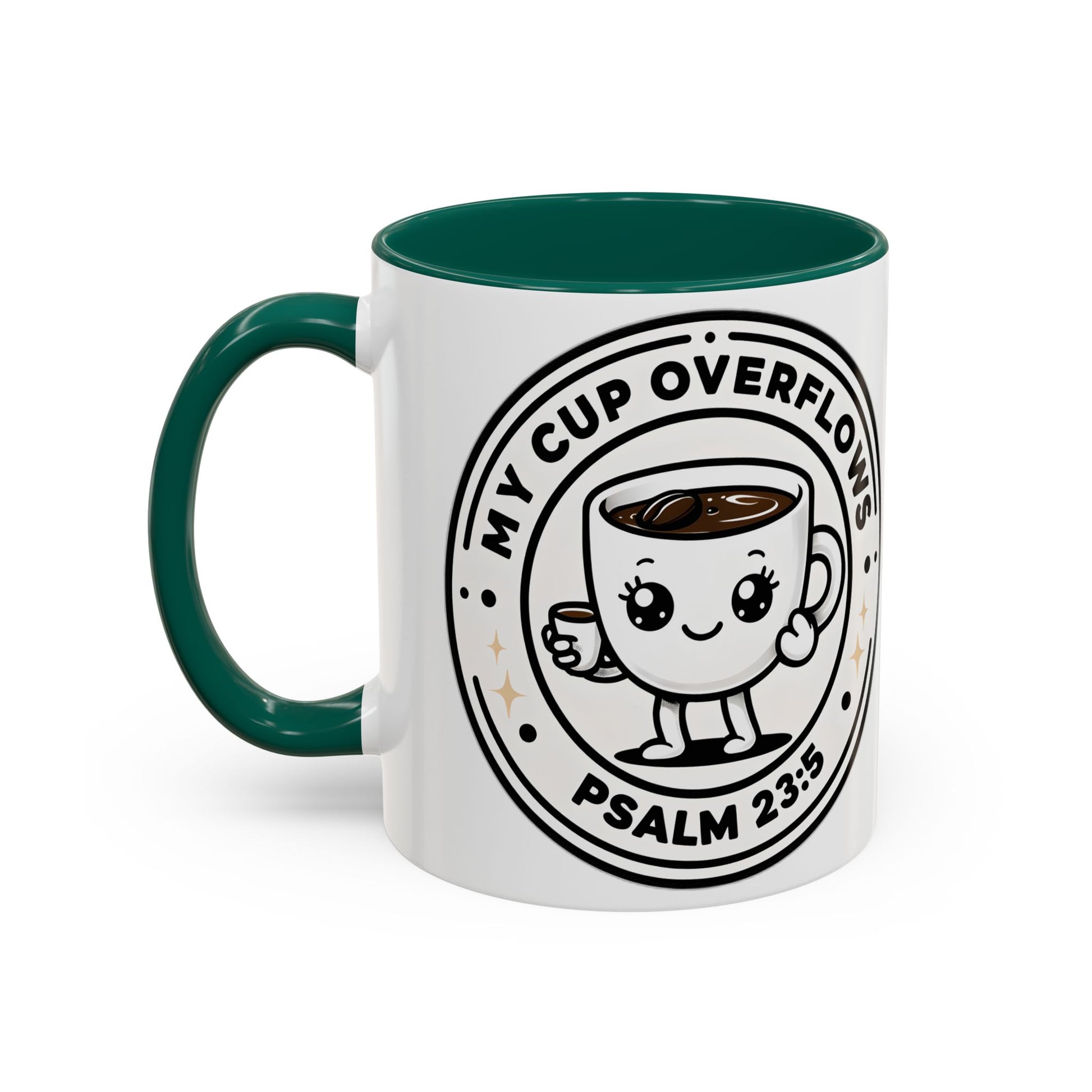 Colorful Coffee Mugs, Cute Bible Verse Mugs, Inspirational Drinkware, Psalm 23:5 Gift, Cozy Home Essentials