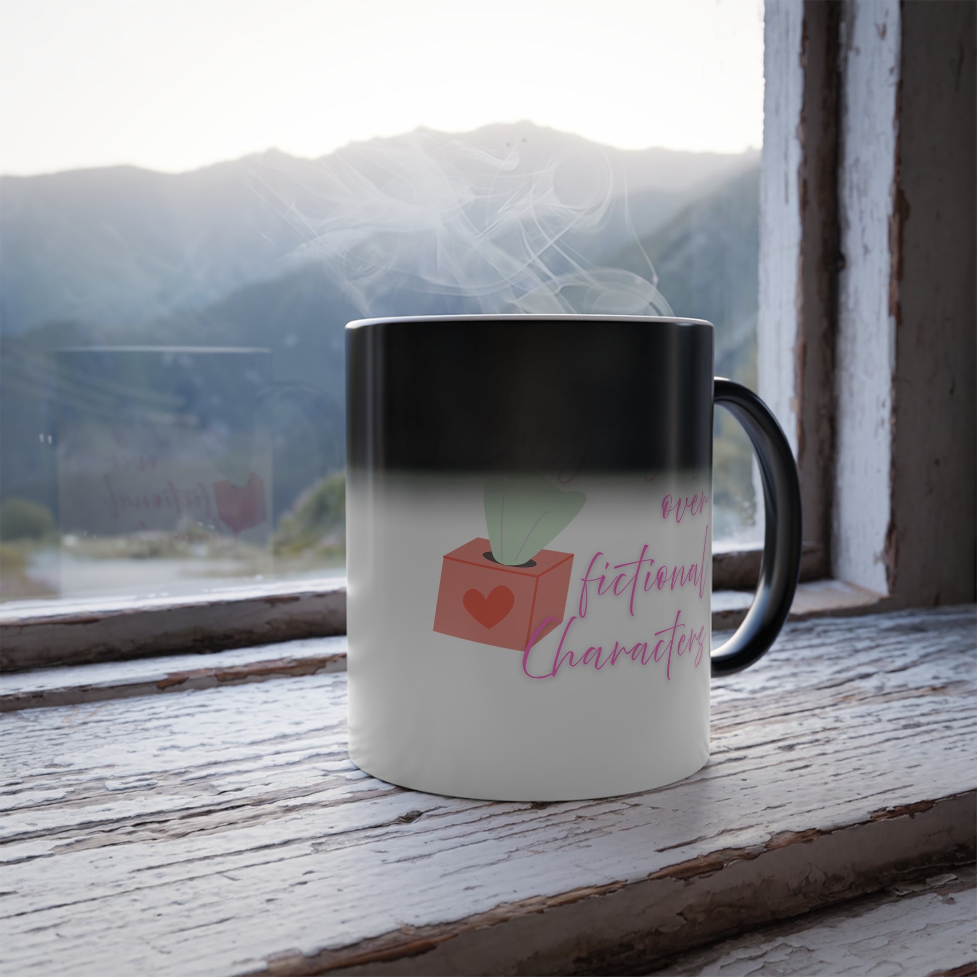Color Morphing Mug: Feelings in Bloom, Unique Gift for Book Lovers, Heat Change Mug, Personalized Coffee Cup, Home Decor