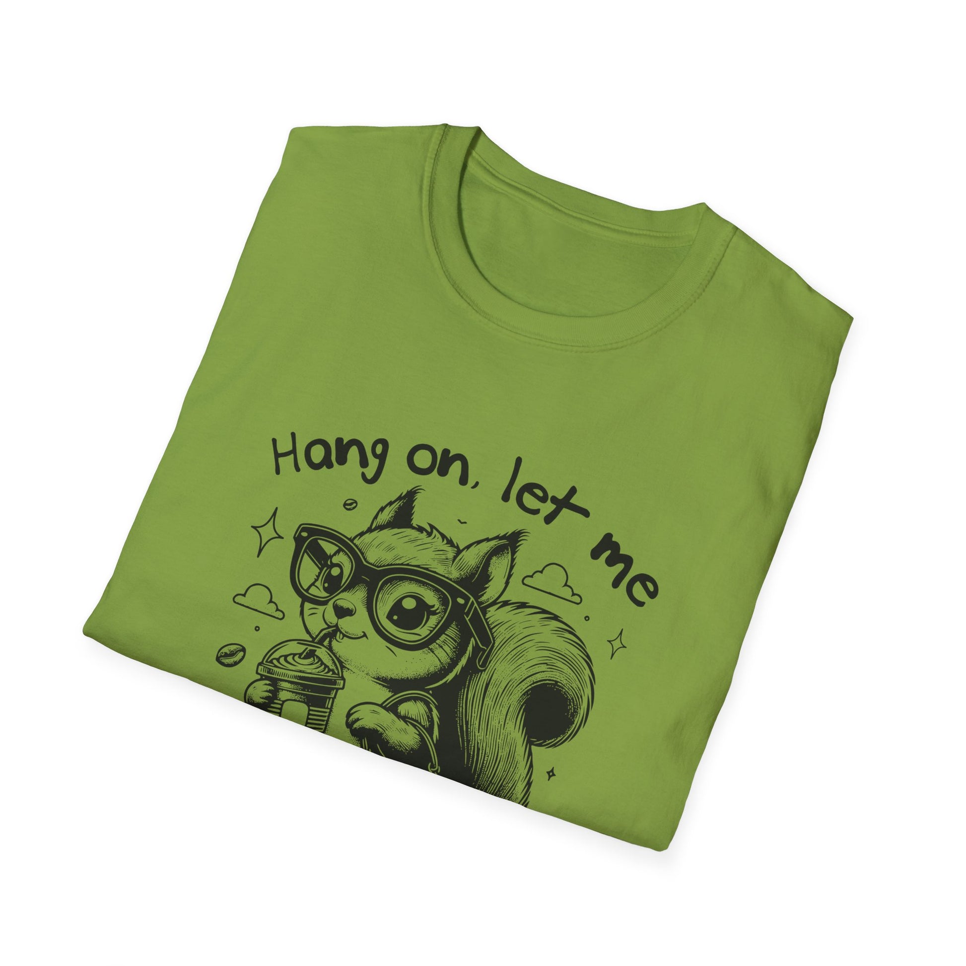 Whimsical Squirrel Tee for Overthinkers, Funny Casual T-Shirt, Gift for Friends, Quirky Outfit, Unisex Softstyle T-Shirt