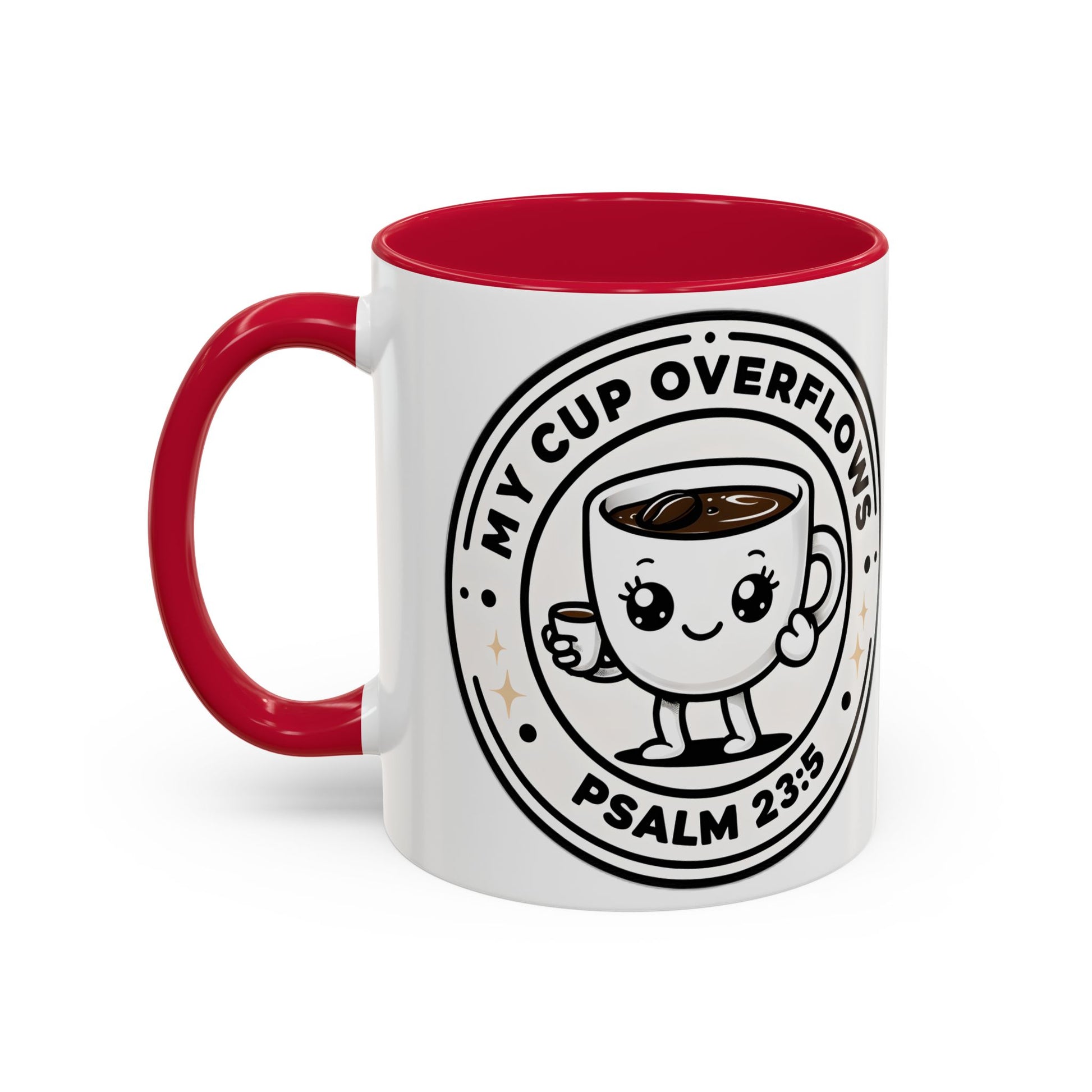 Colorful Coffee Mugs, Cute Bible Verse Mugs, Inspirational Drinkware, Psalm 23:5 Gift, Cozy Home Essentials
