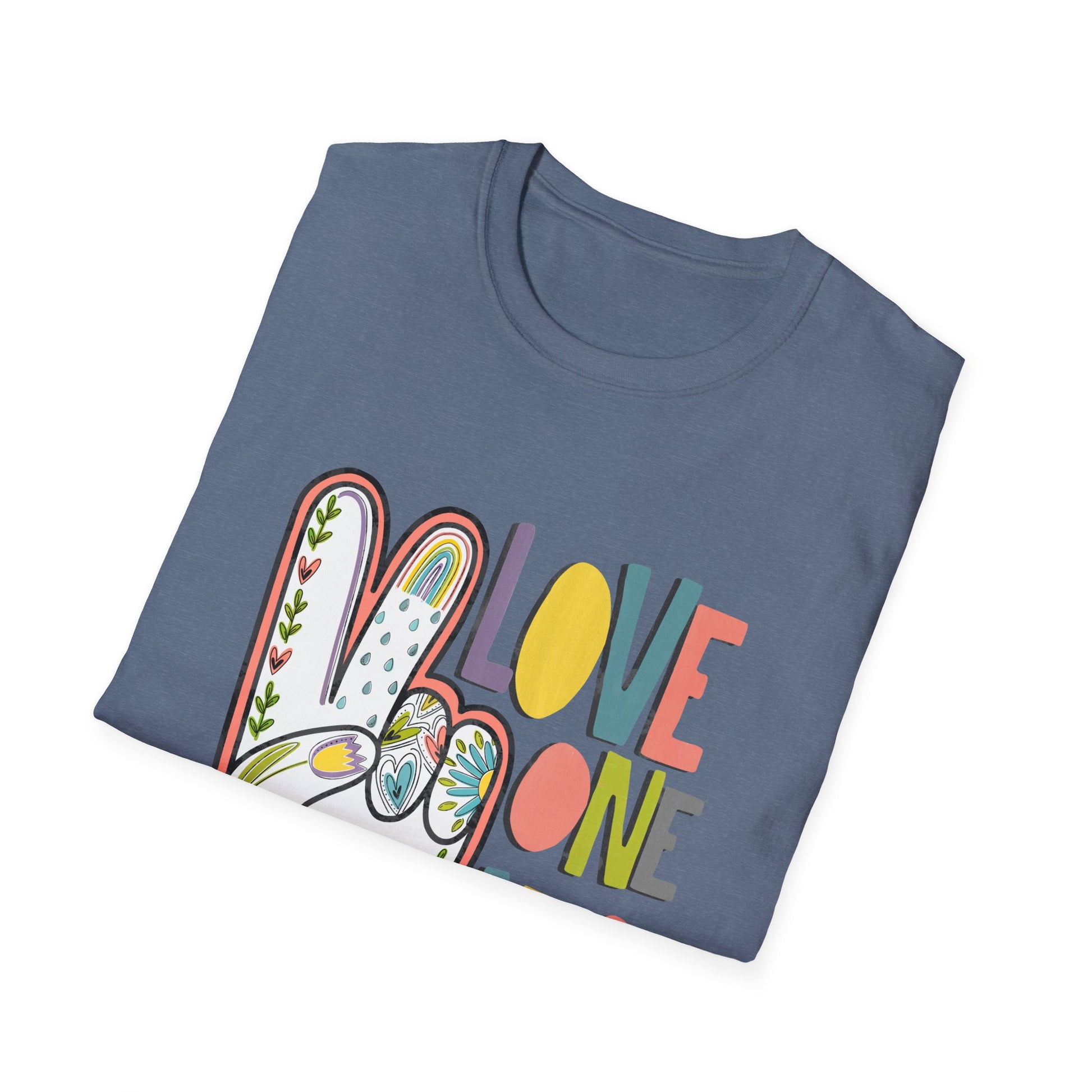 Love One Another Unisex Softstyle T-Shirt, Inspirational Tee, Everyday Casual Wear, Gift for Friends, Peace and Love Apparel