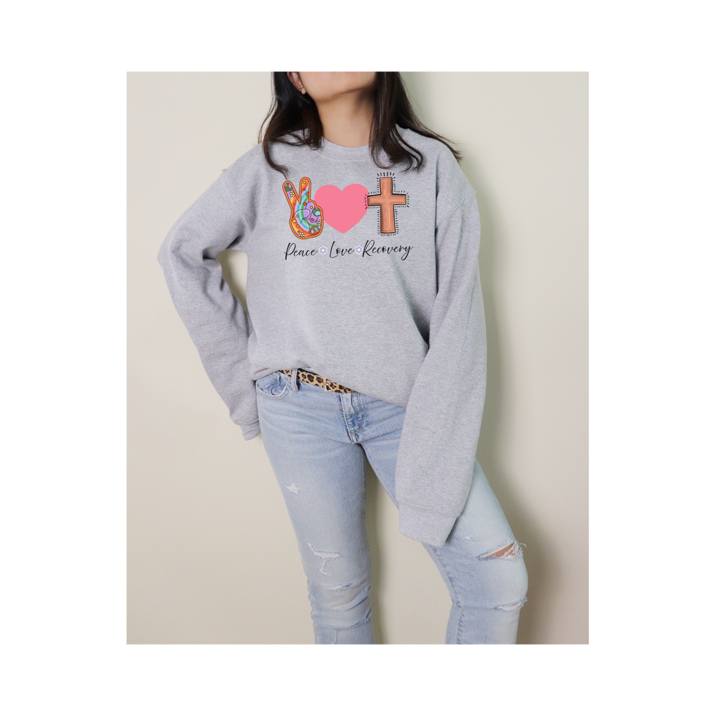 Hope and Love Recovery Crewneck Sweatshirt - Cozy Gift for Friends, Inspirational Fashion, Recovery Support, Faith-Based Apparel, [...]