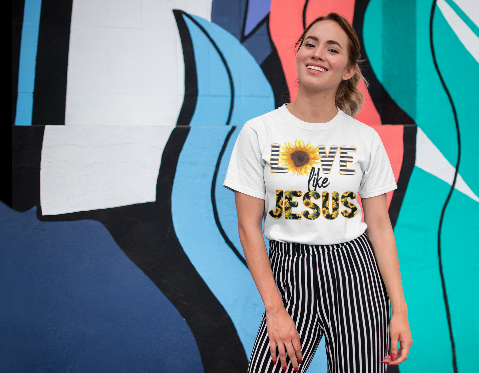 Sunflower Love Like Jesus T-Shirt | Unisex Tee, Christian Apparel, Inspirational Gift, Summer Fashion, Casual Wear