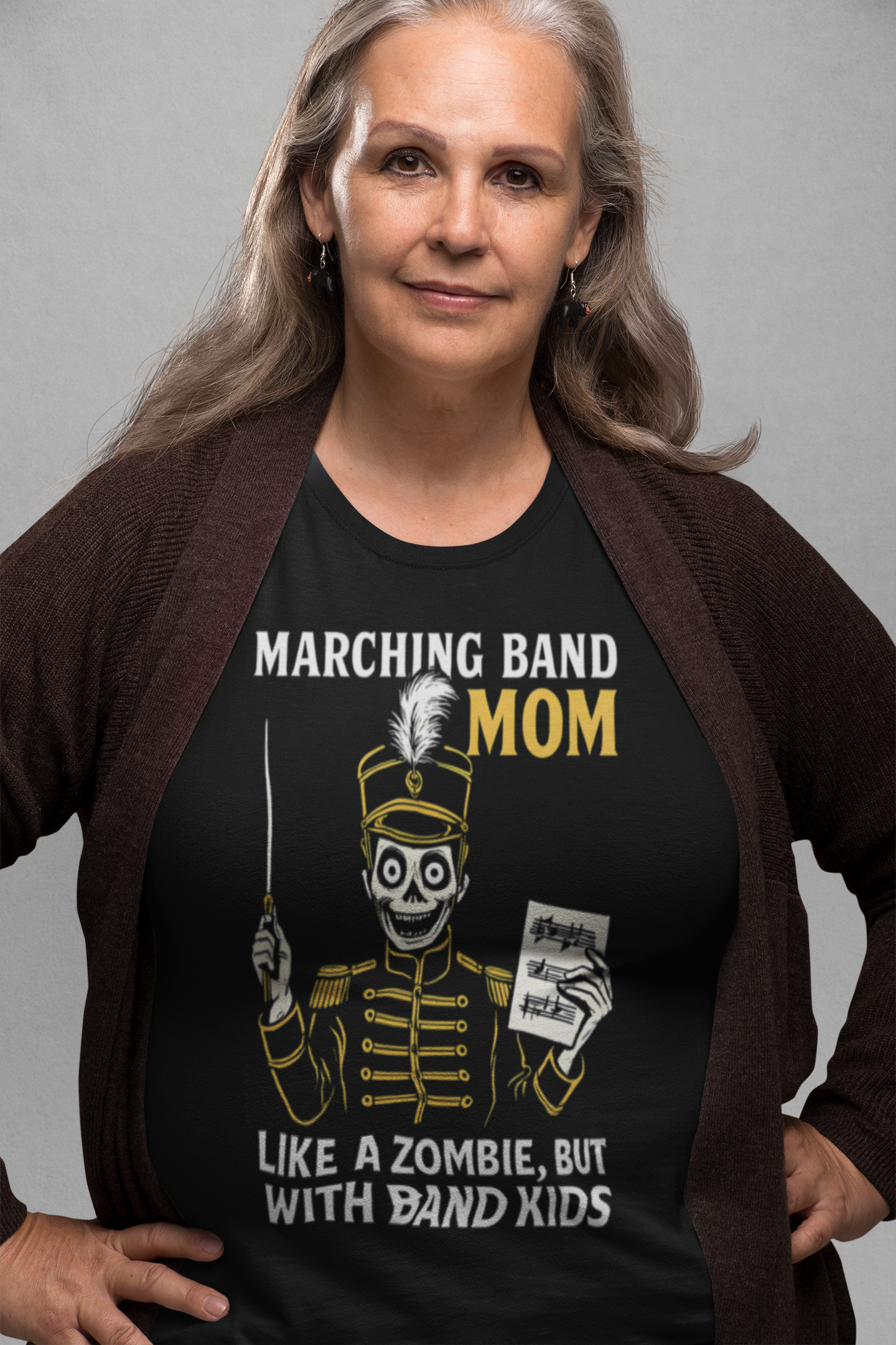 Marching Band Mom Tee - Funny Zombie Design, Gift for Band Moms, Music Shirts, Halloween Outfit, Concert T-Shirt