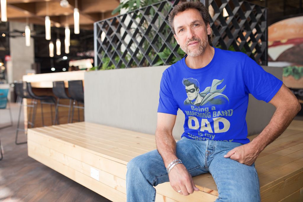 Marching Band Dad T-Shirt, Gift for Musicians, Father's Day Tee, Music Lover Apparel, Superhero Dad Shirt, Band Parent Outfit