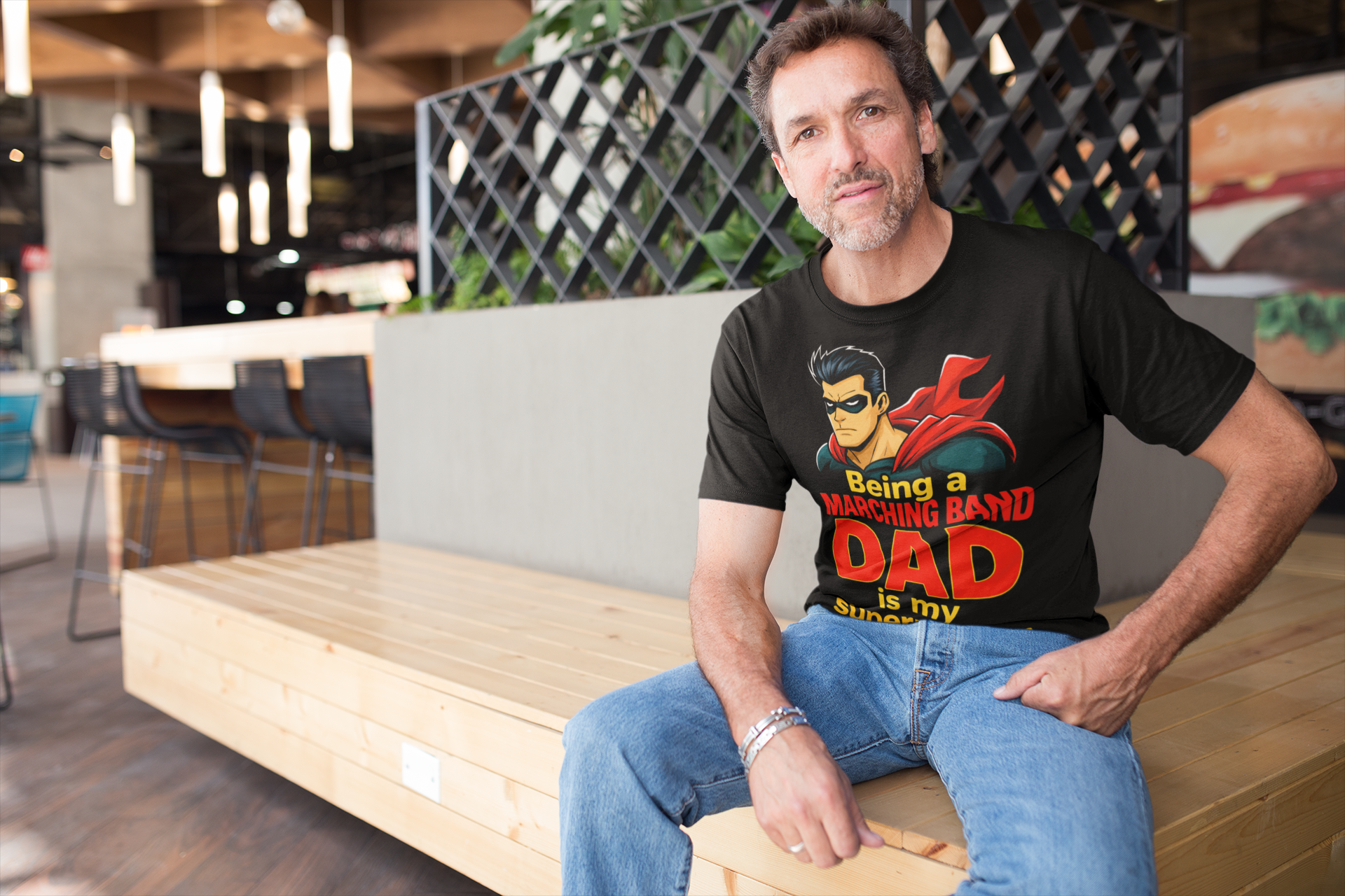 Superpower Marching Band Dad Tee, Gift for Dads, Music Lover Shirt, Band Parent Apparel, Father's Day, Birthday Gift