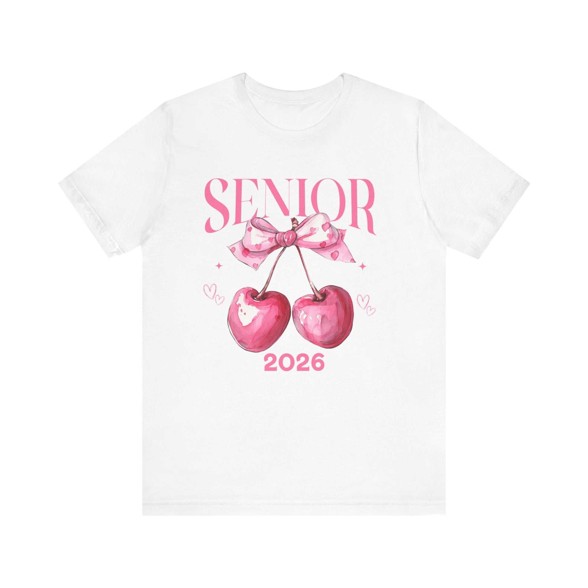Senior 2026 Cherry Bow Tee, Graduation Gift, Class of 2026 Shirt, Trendy Senior Tee, Unisex Nostalgic Apparel