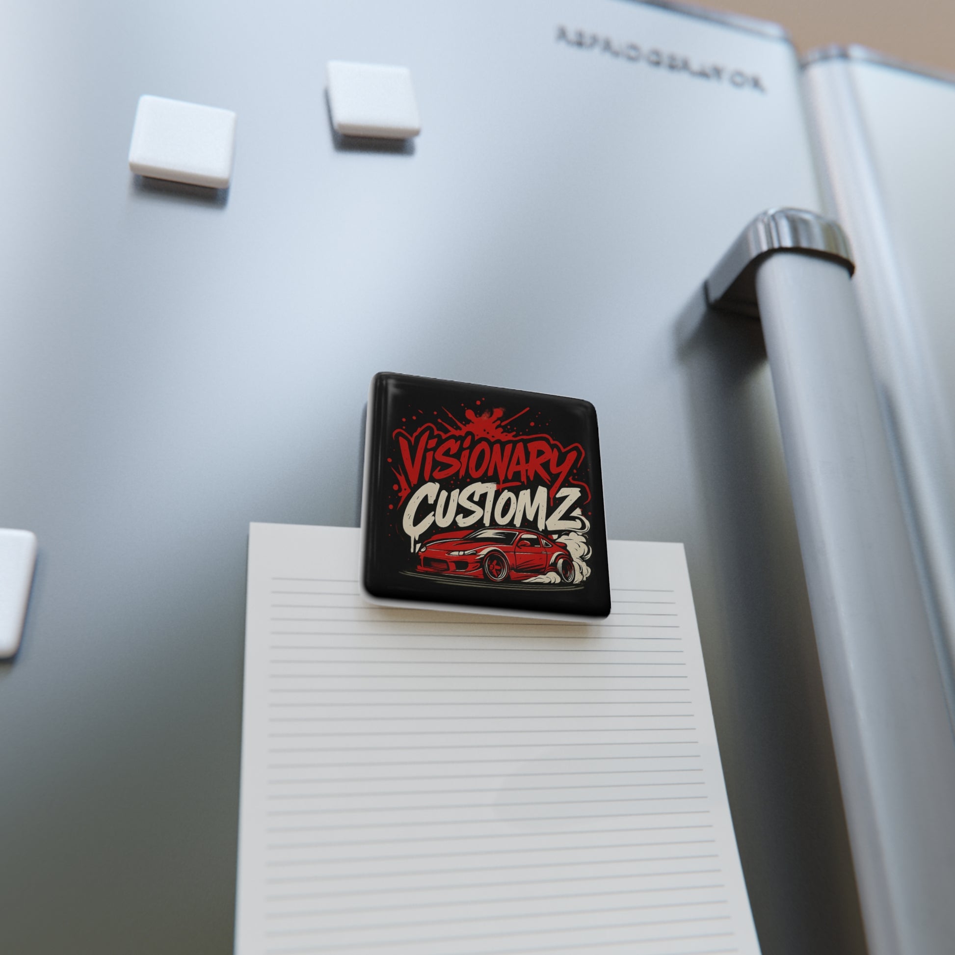 Visionary Customz Porcelain Magnet | Car Enthusiast Gift | Automotive Decor | Unique Fridge Magnet | Custom Car Lover Gift