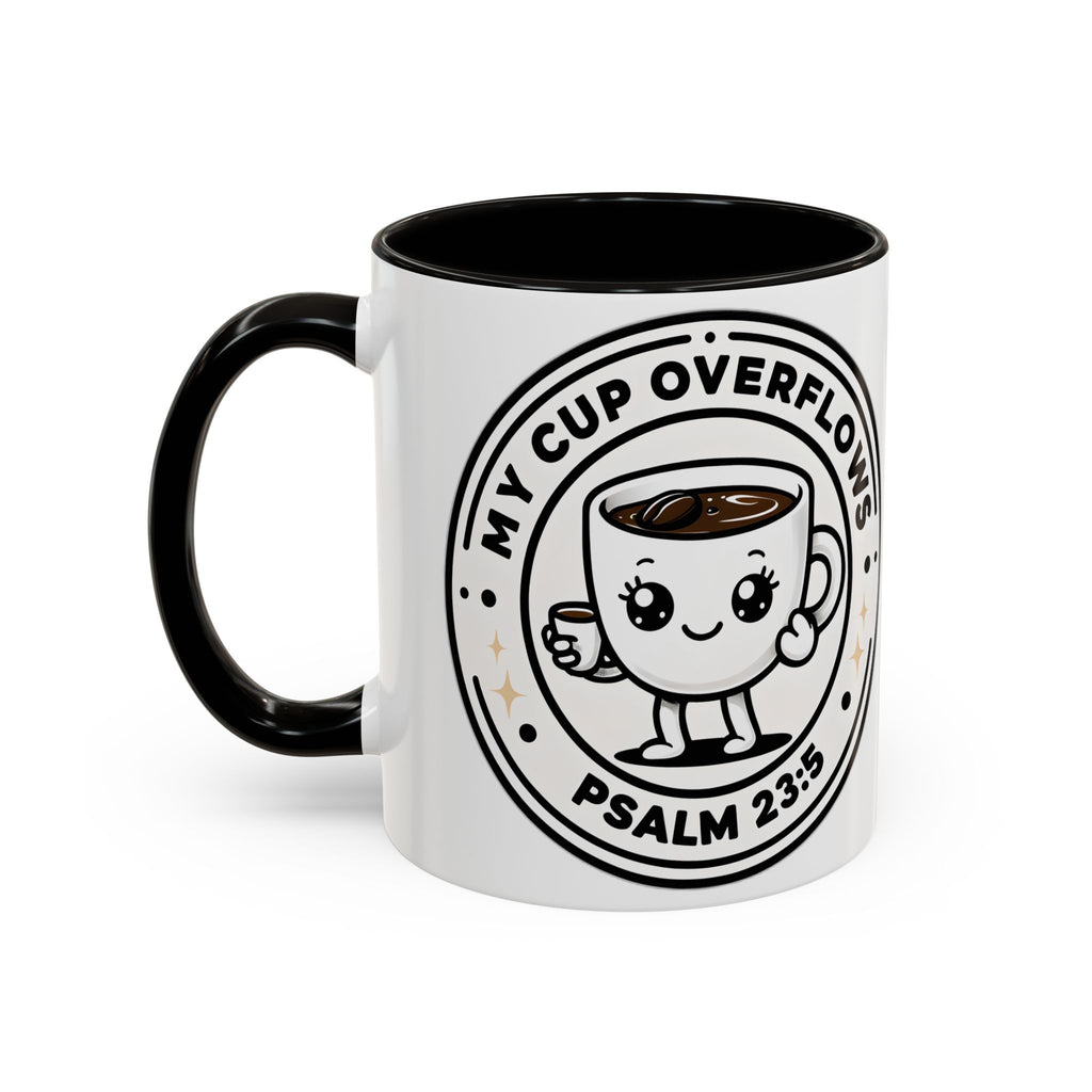 Colorful Coffee Mugs, Cute Bible Verse Mugs, Inspirational Drinkware, Psalm 23:5 Gift, Cozy Home Essentials