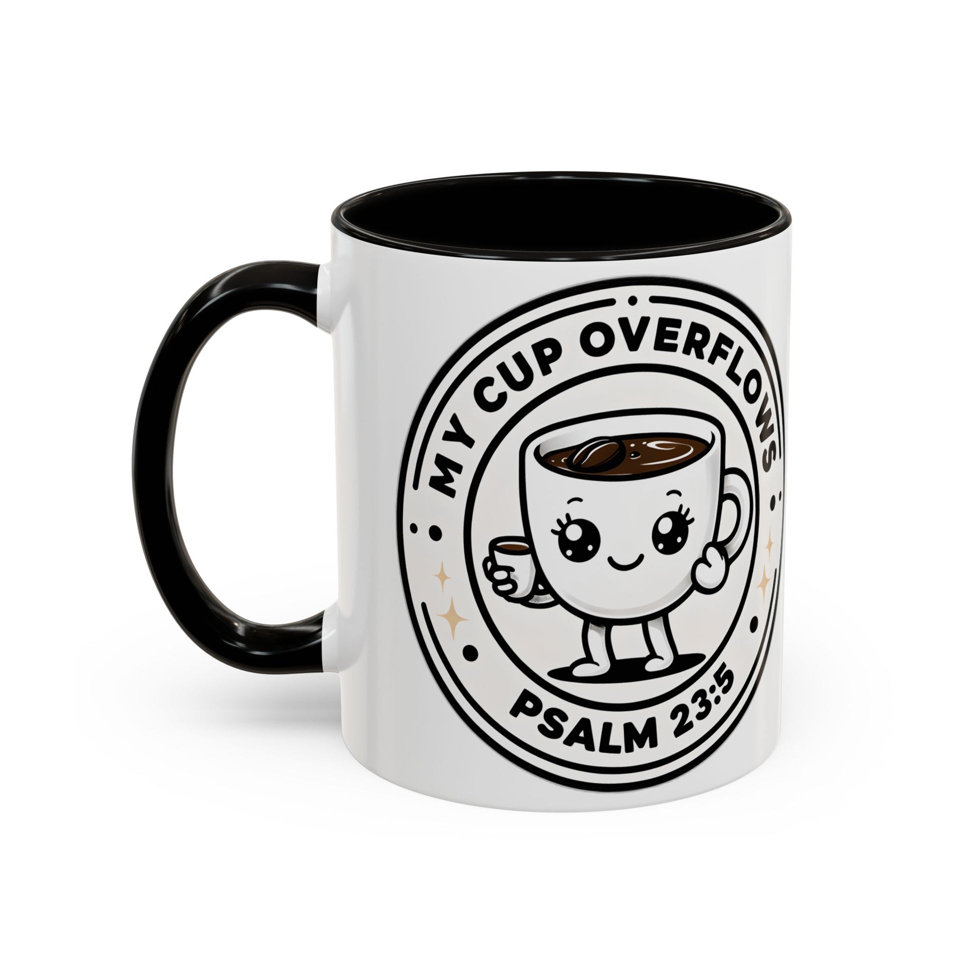 Colorful Coffee Mugs, Cute Bible Verse Mugs, Inspirational Drinkware, Psalm 23:5 Gift, Cozy Home Essentials