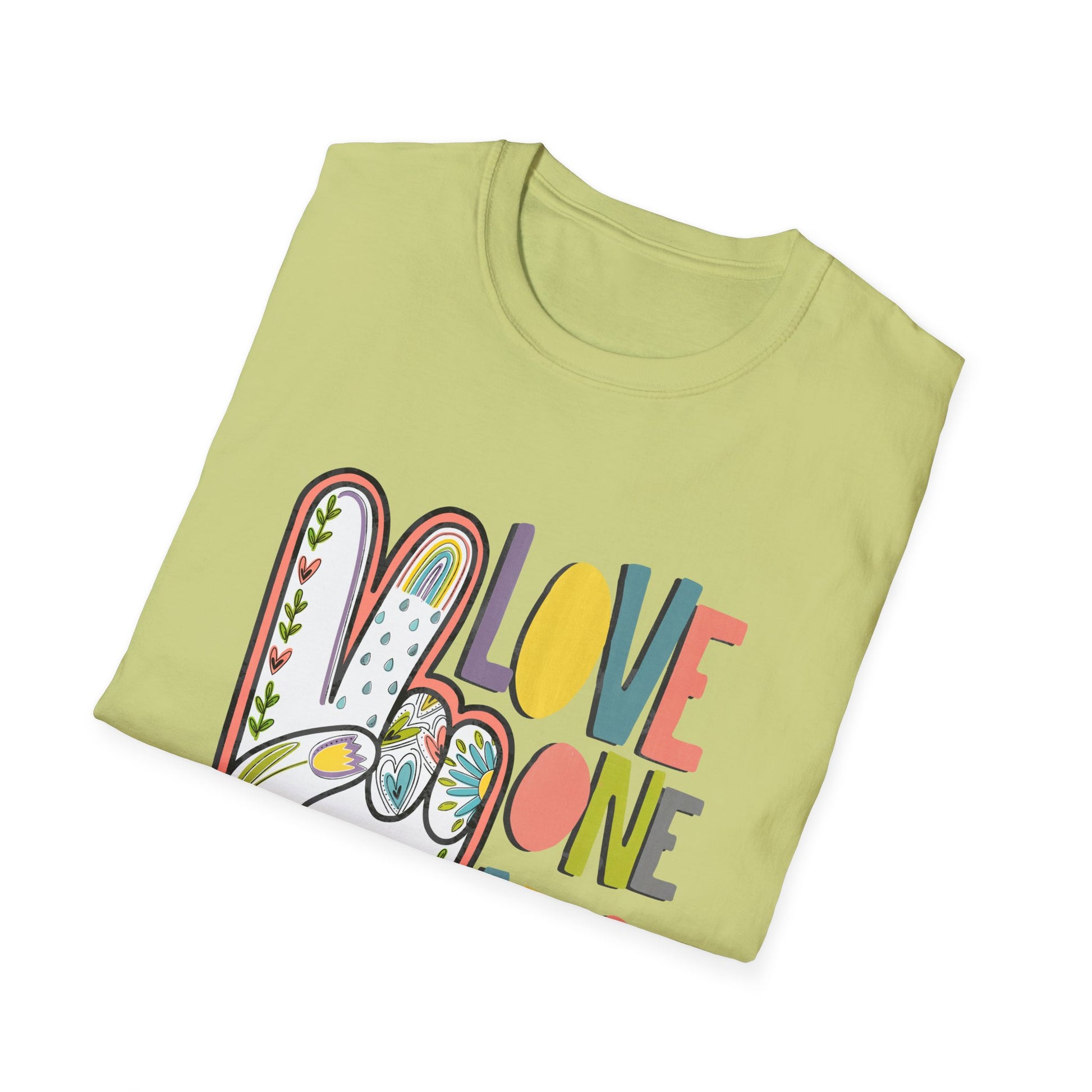 Love One Another Unisex Softstyle T-Shirt, Inspirational Tee, Everyday Casual Wear, Gift for Friends, Peace and Love Apparel